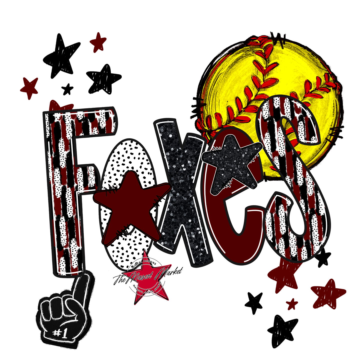 Foxes Softball Scrape-Maroon