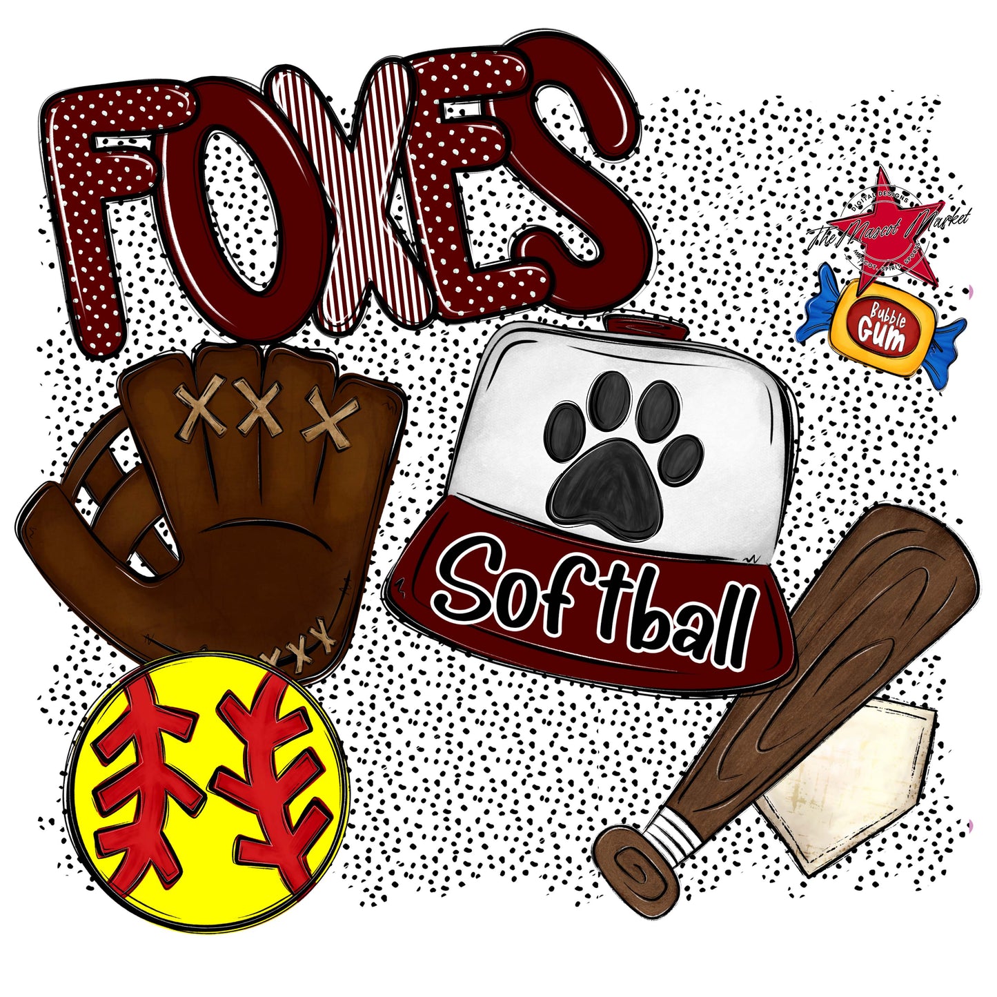 Foxes Softball Spirit-Maroon