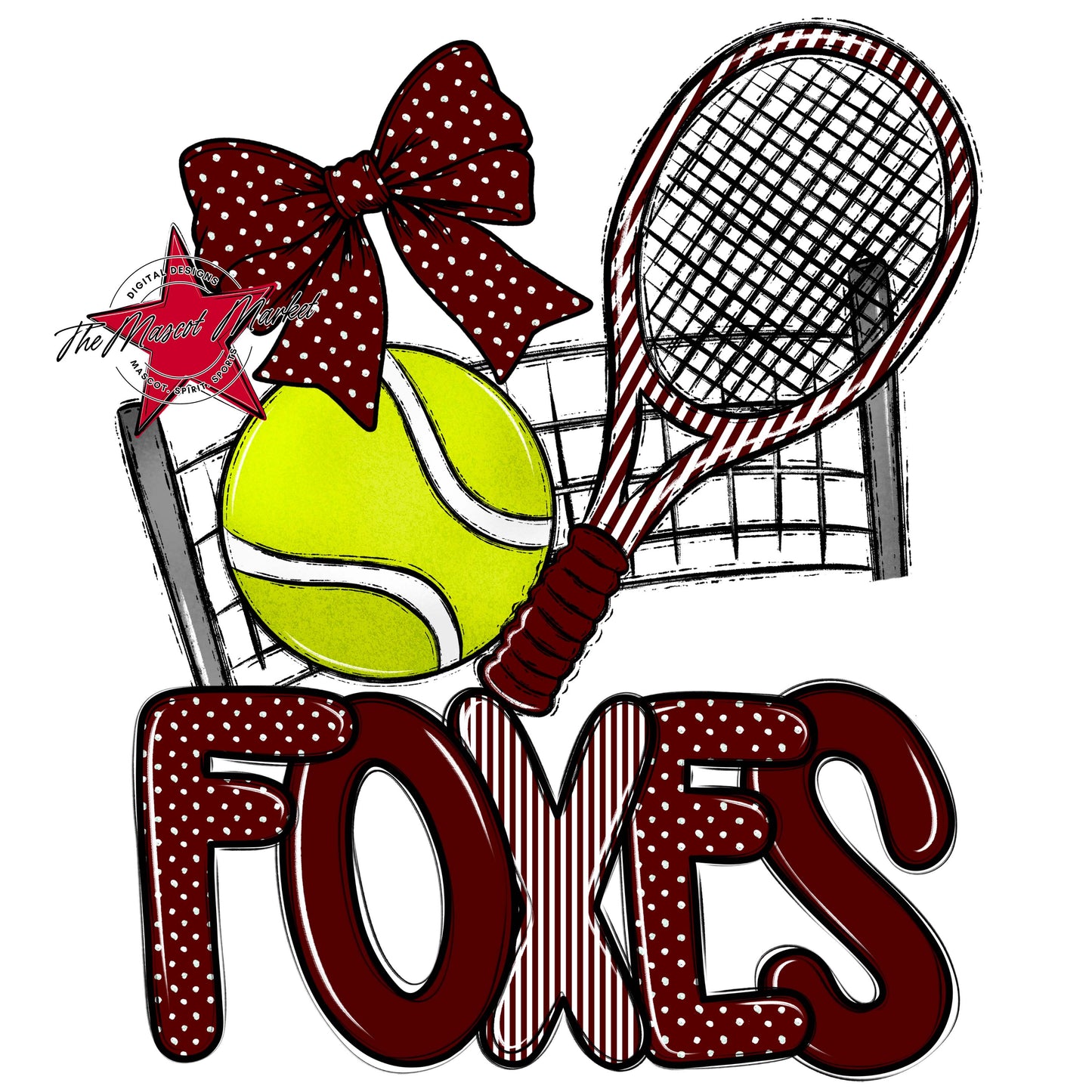 Foxes Tennis Spirit Design-Maroon