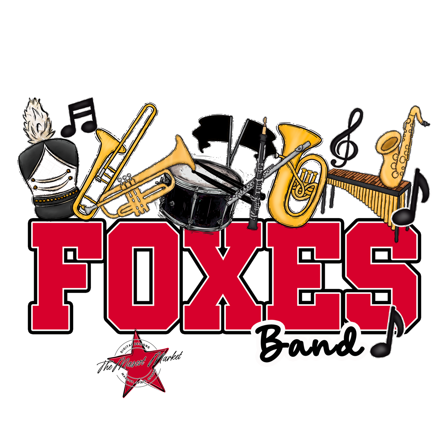 Foxes Varsity Band-Red