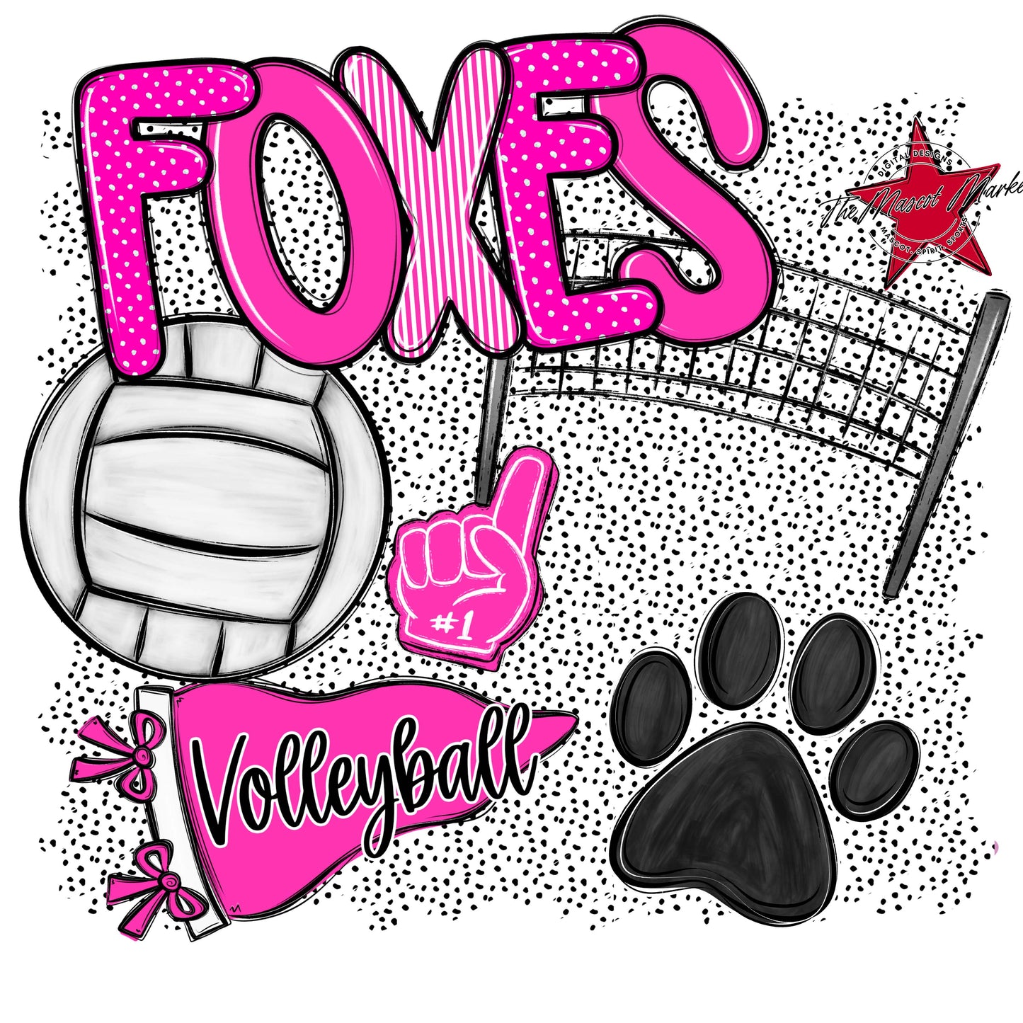 Foxes Volleyball Spirit-Pink