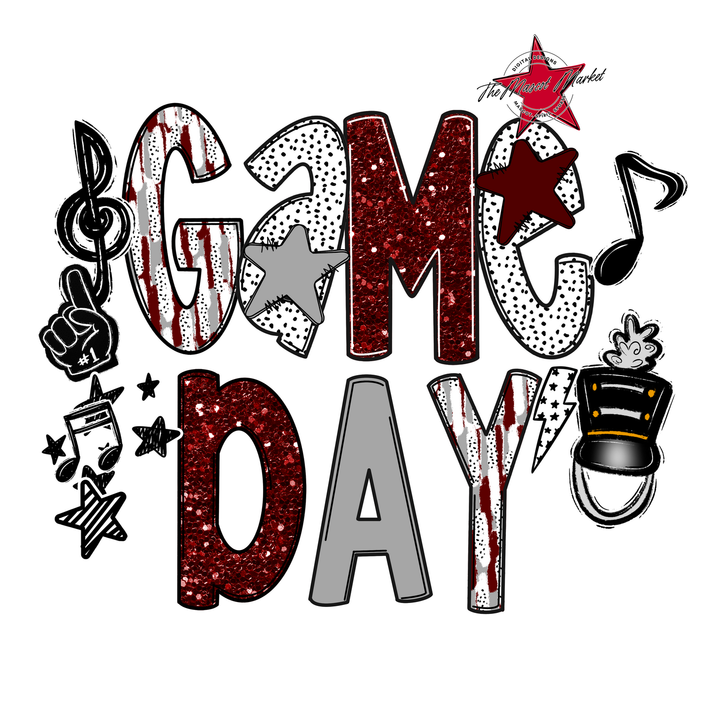 Game Day Band Scrape-Maroon & Grey