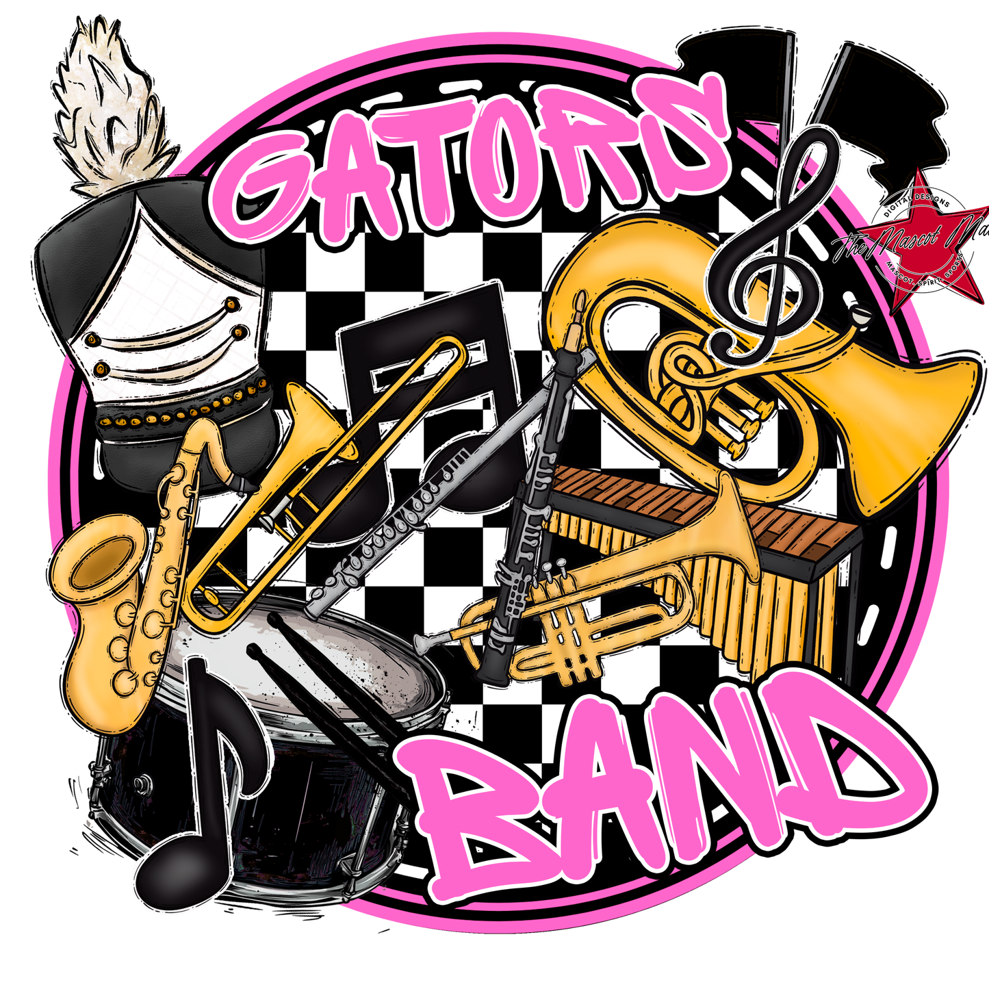 Gators Circle Band Design-Baby Pink