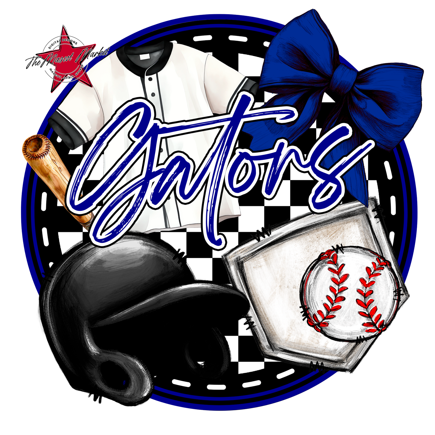 Gators Circle Baseball Design-Blue