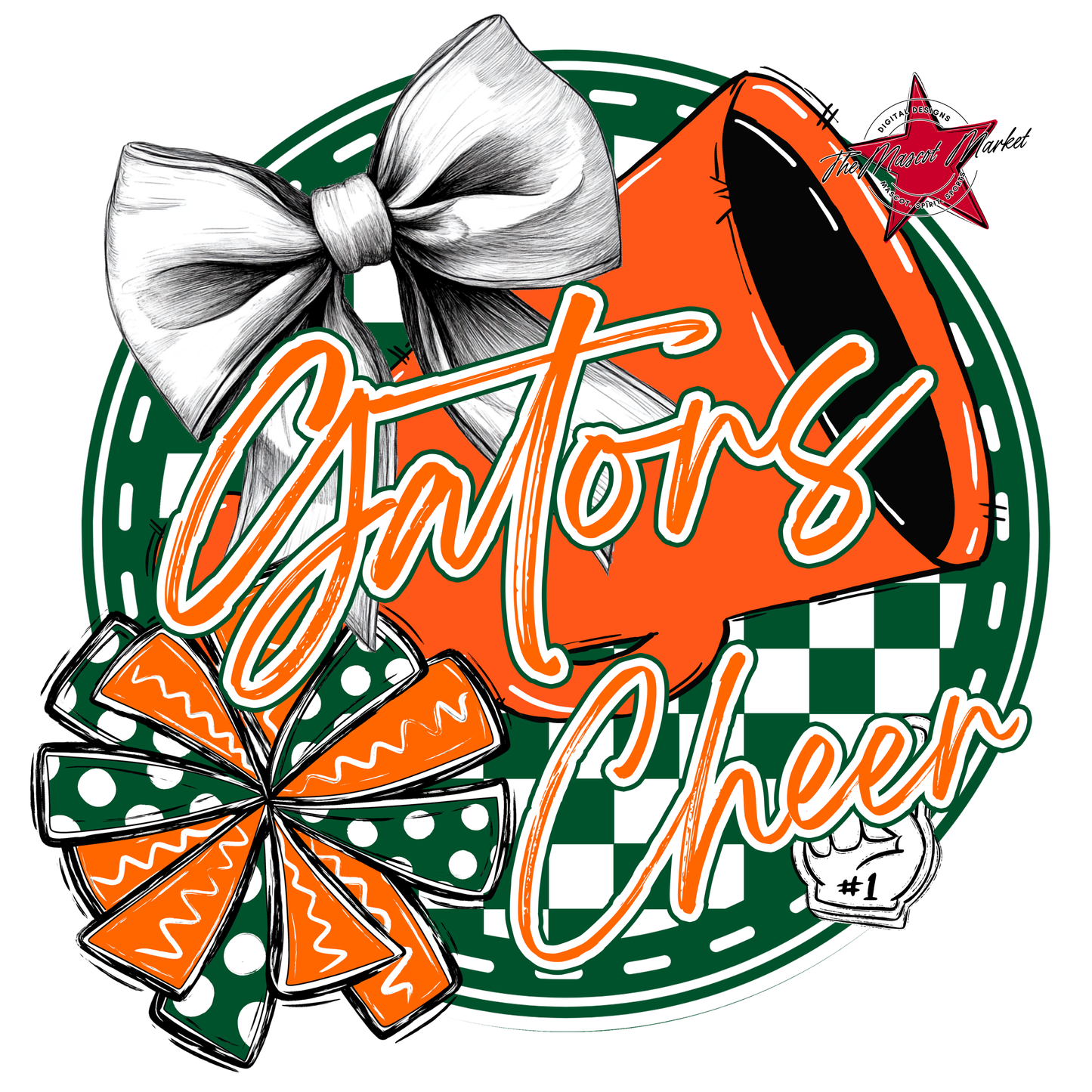Gators Circle Cheer Design-Green-Orange