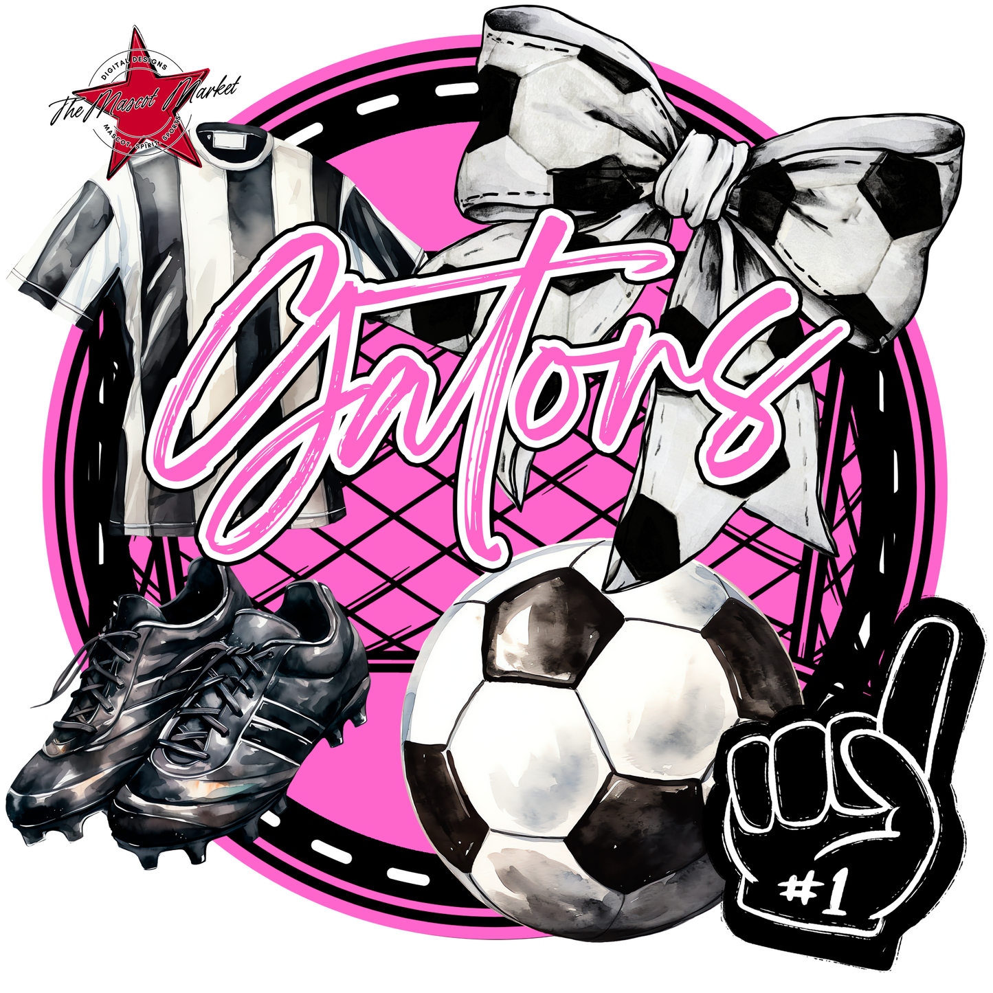 Gators Circle Soccer Design-Baby Pink