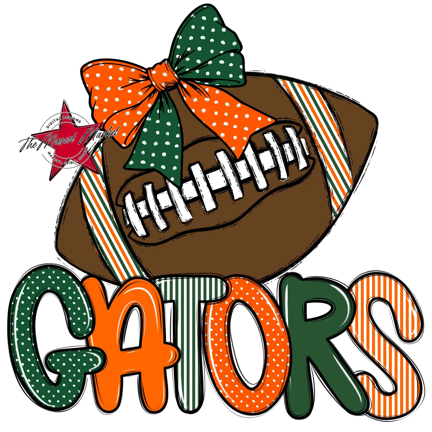 Gators Football Spirit Design-Green & Orange