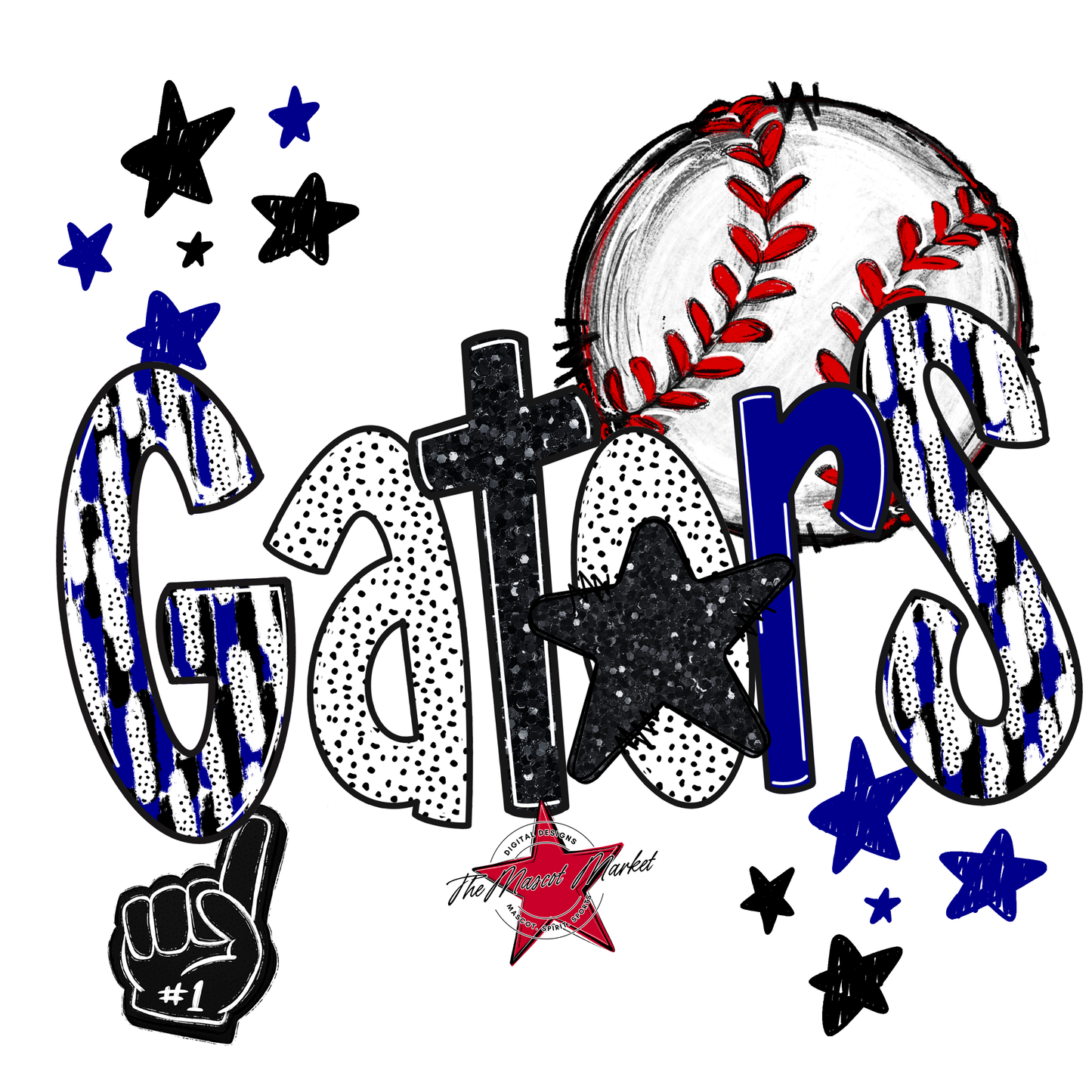 Gators Baseball Scrape-Blue