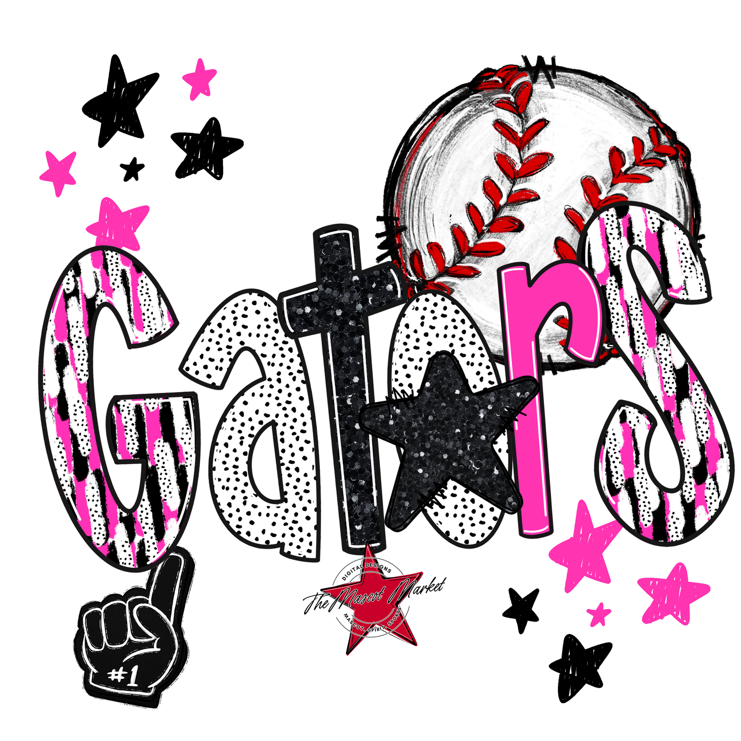 Gators Baseball Scrape-Pink