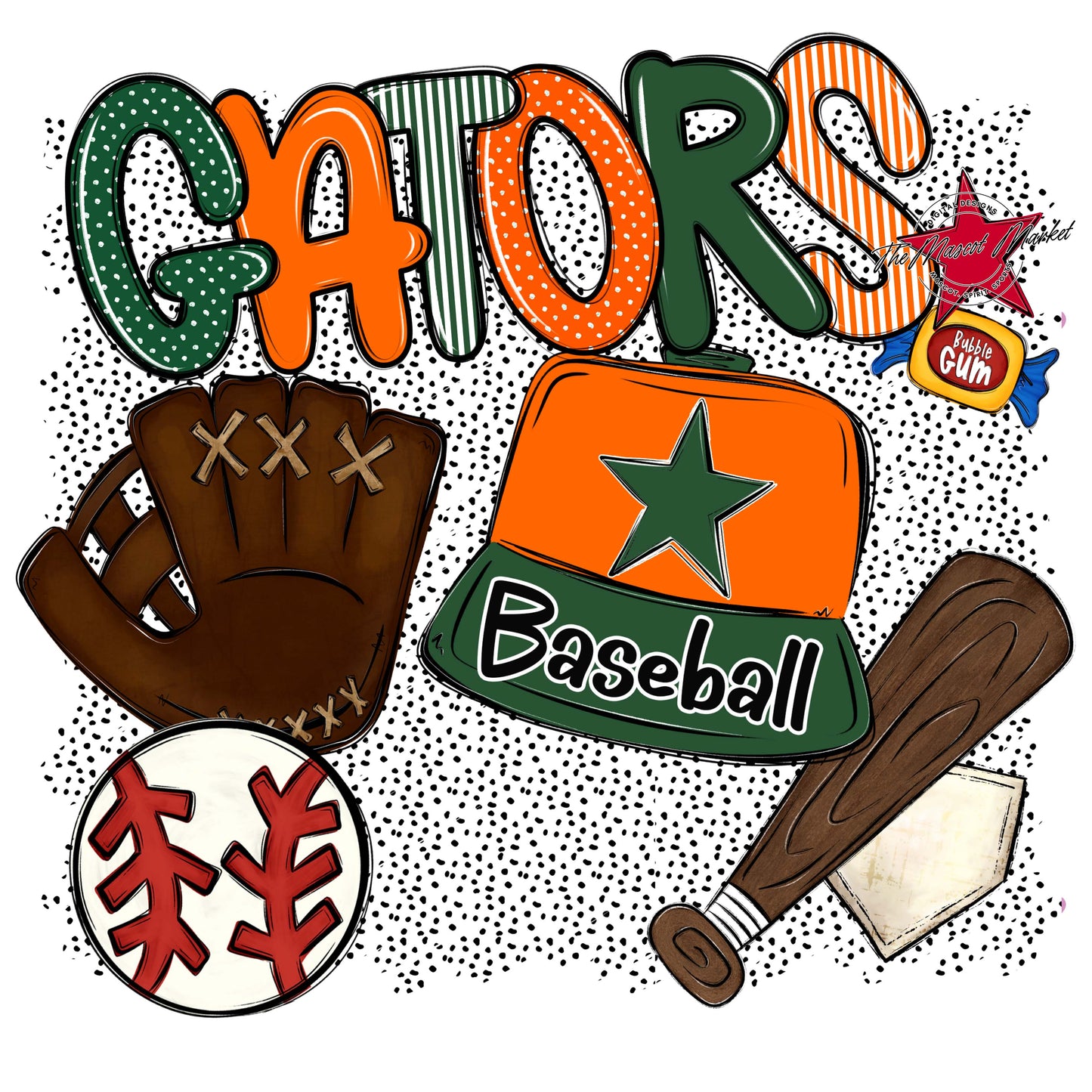Gators Baseball Spirit-Green & Orange