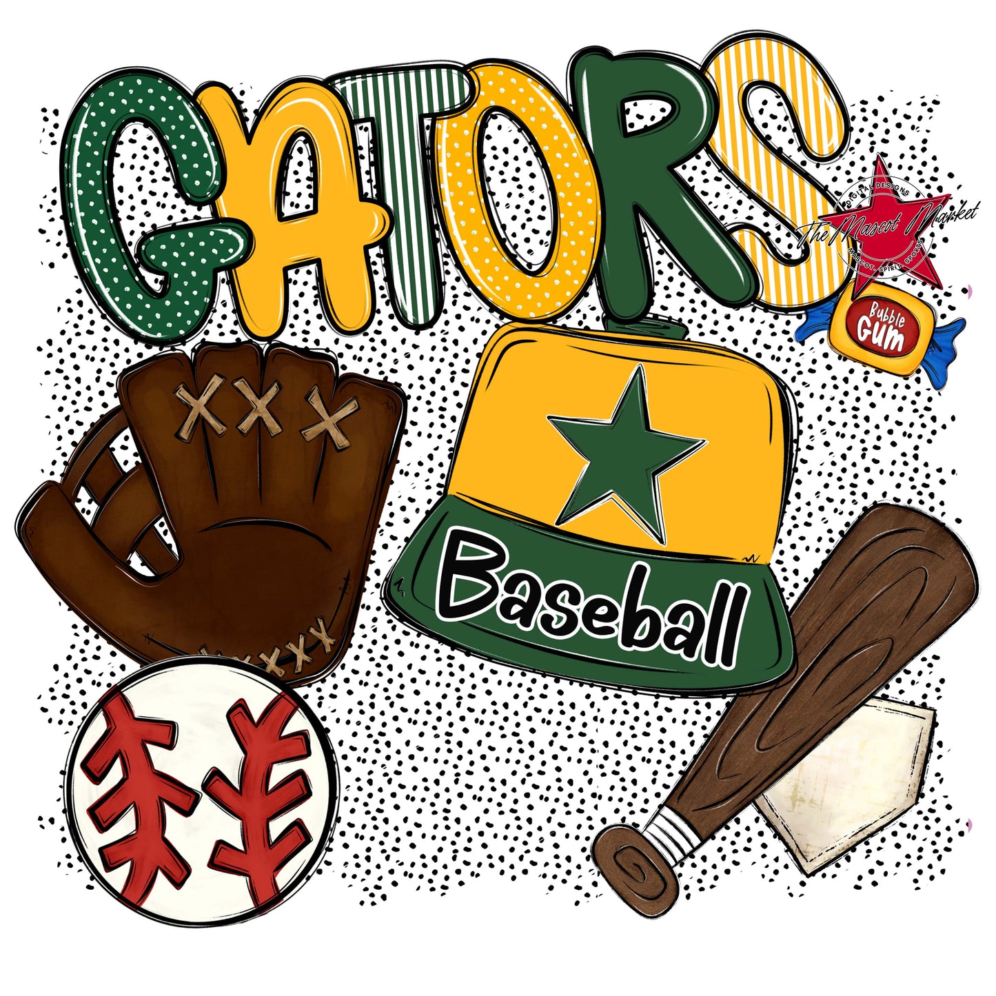 Gators Baseball Spirit-Green & Yellow