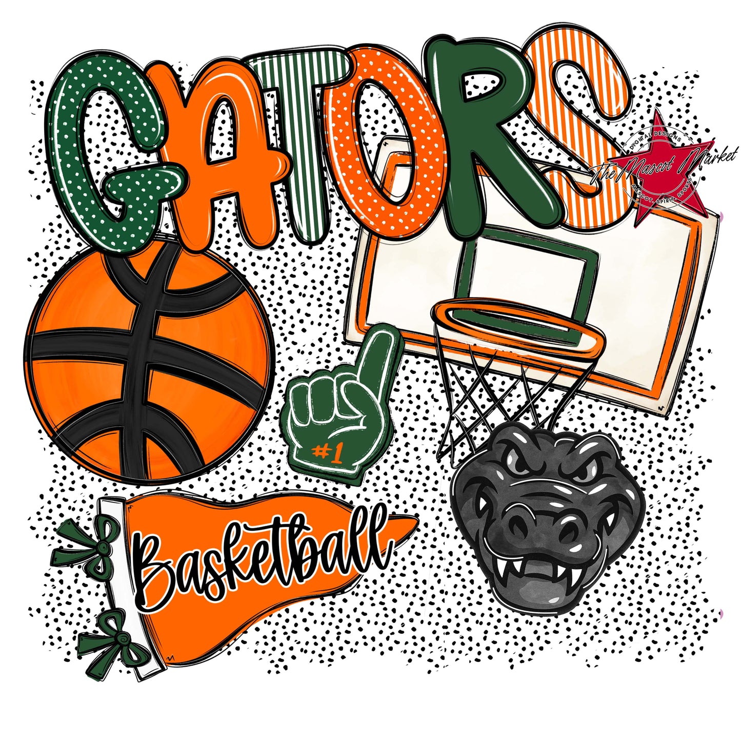 Gators Basketball Spirit-Green & Orange