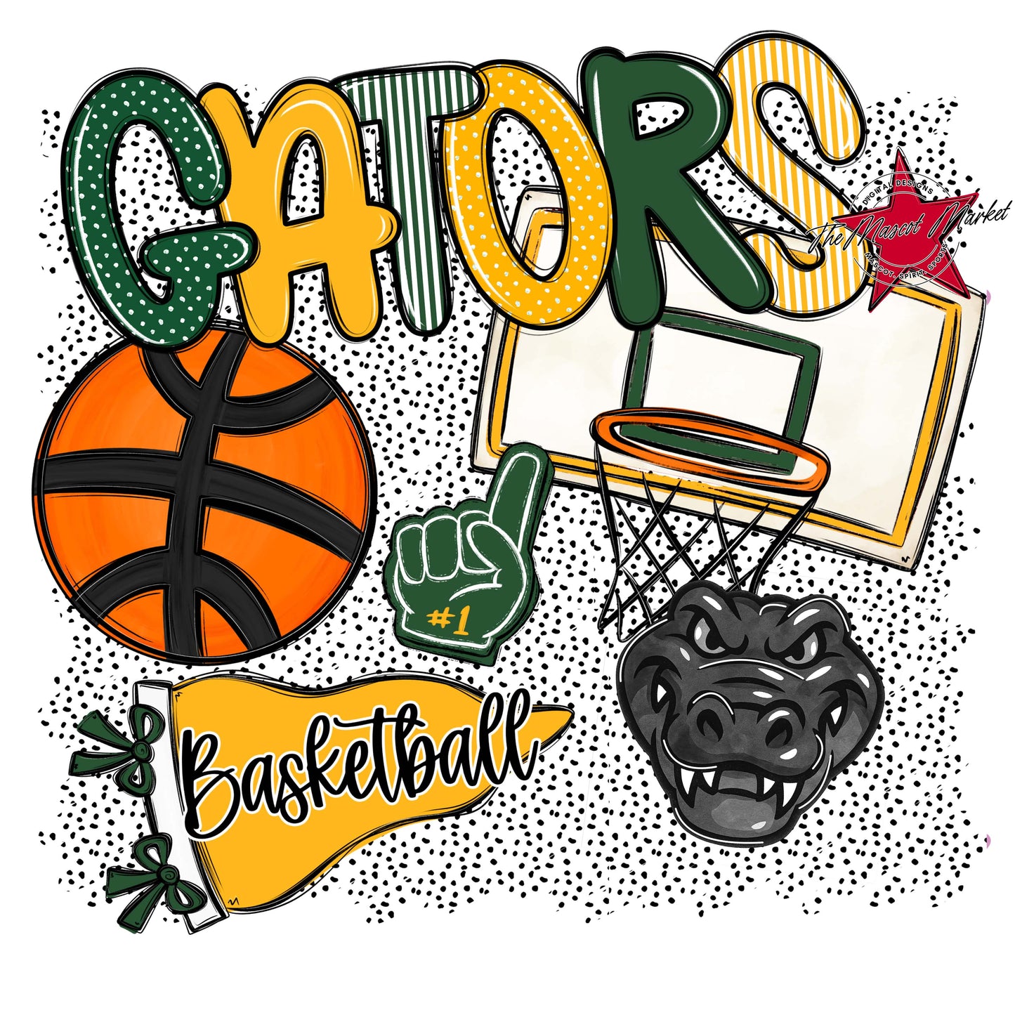 Gators Basketball Spirit-Green & Yellow