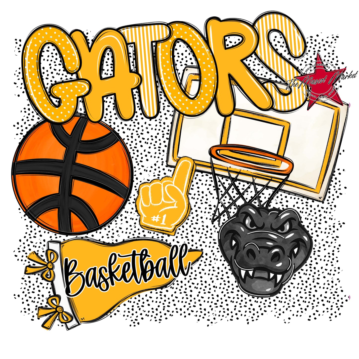 Gators Basketball Spirit-Yellow
