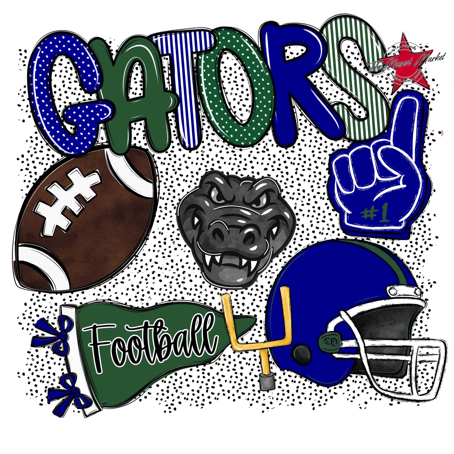 Gators Football Spirit-Blue & Green