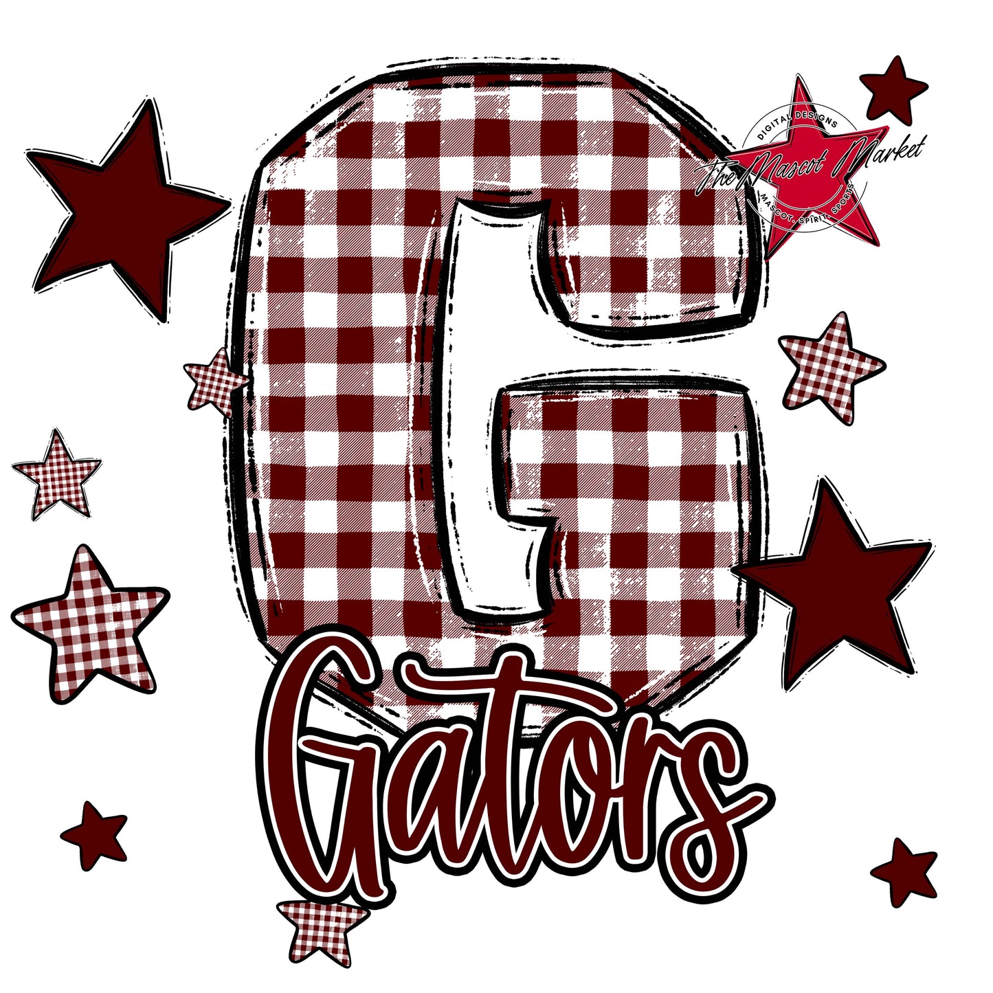 Gators Plaid Star Design-Maroon