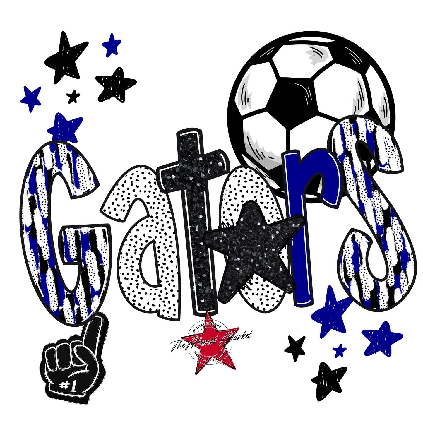 Gators Soccer Scrape-Blue