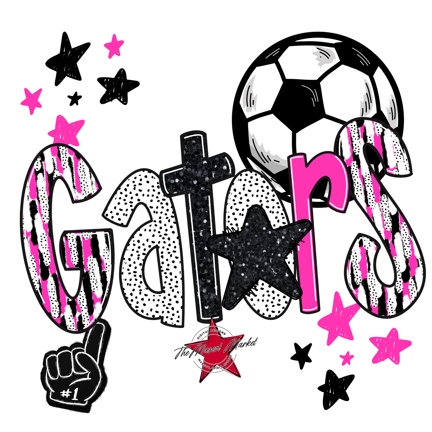 Gators Soccer Scrape-Pink
