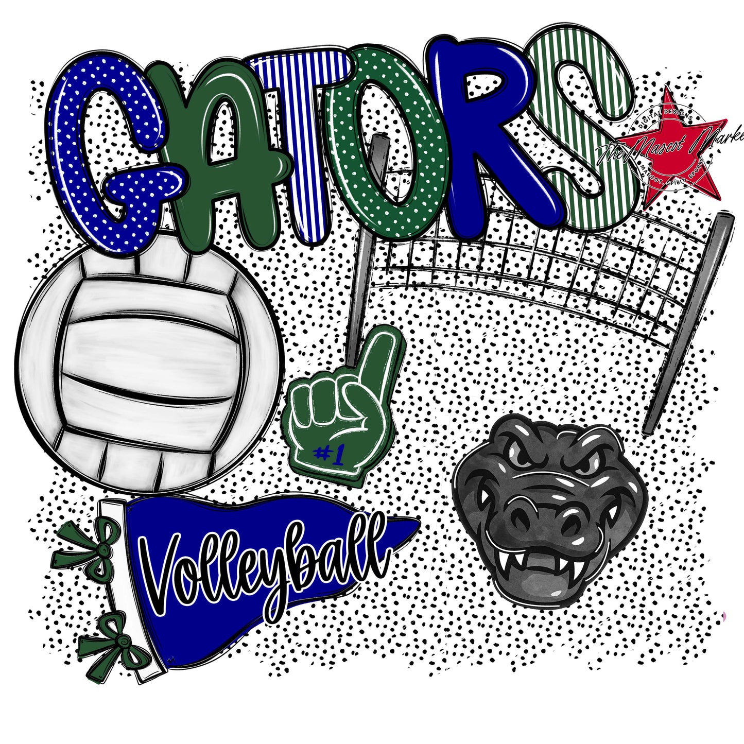 Gators Volleyball Spirit-Blue & Green