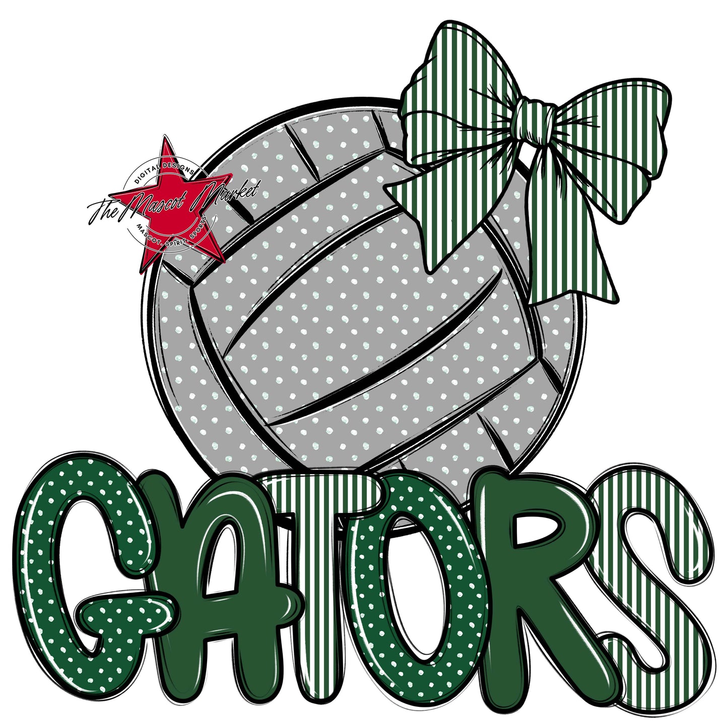 Gators Volleyball Spirit Design-Green