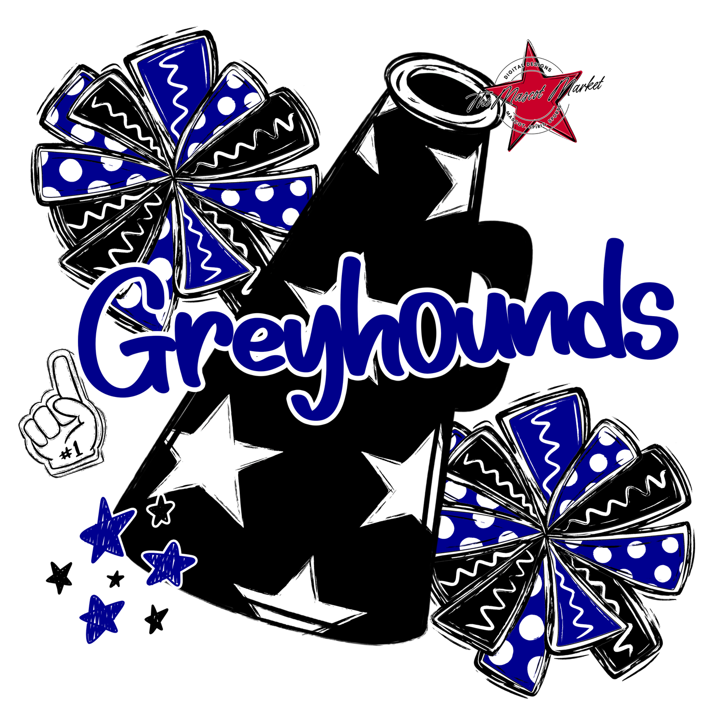 Greyhounds Alpha Megaphone Design-Blue