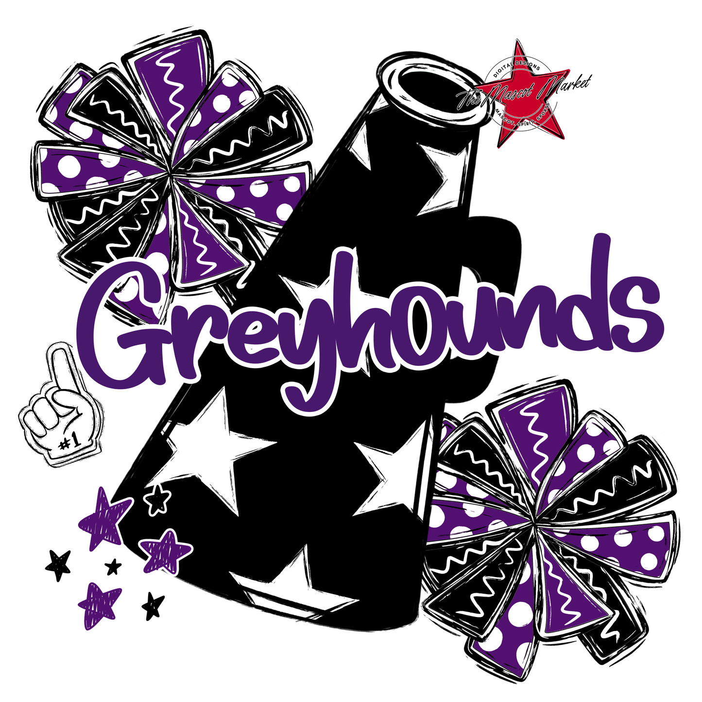 Greyhounds Alpha Megaphone Design-Purple