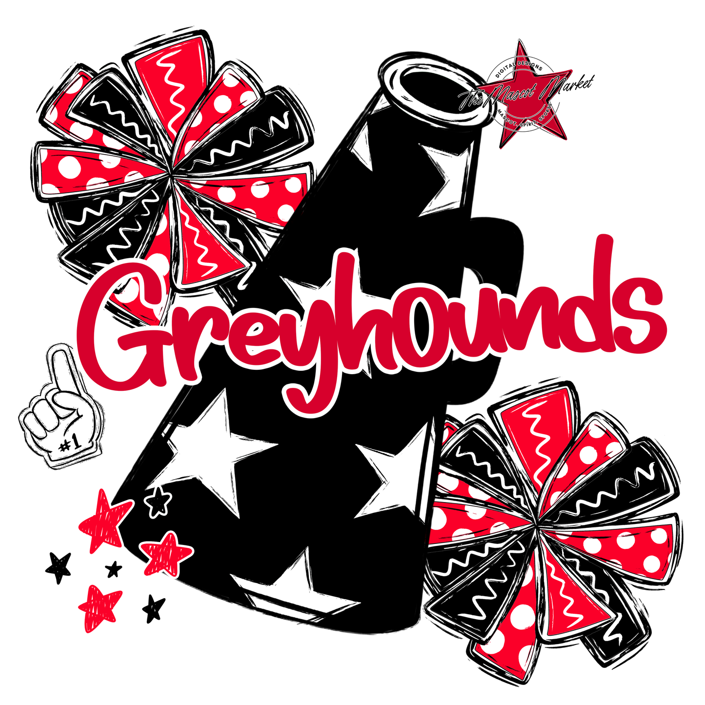 Greyhounds Alpha Megaphone Design-Red
