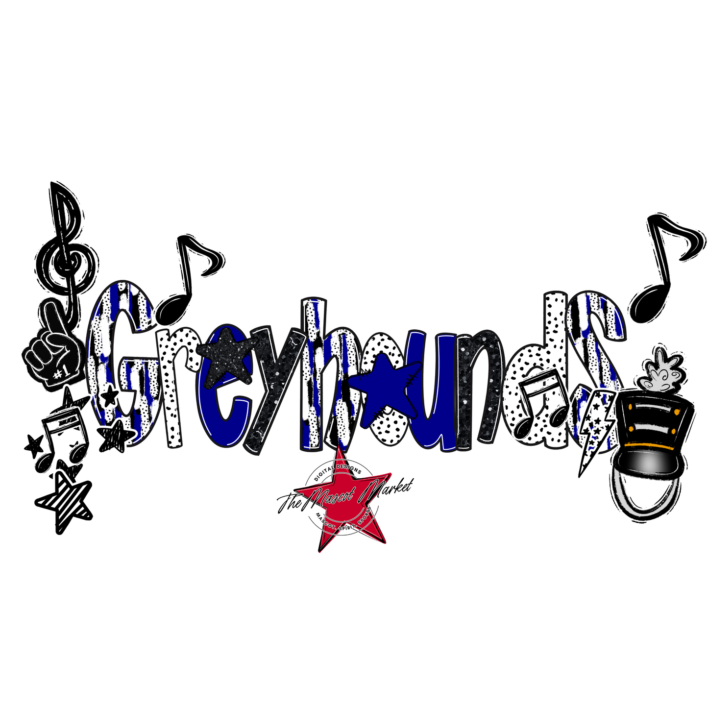 Greyhounds Band Scrape-Blue