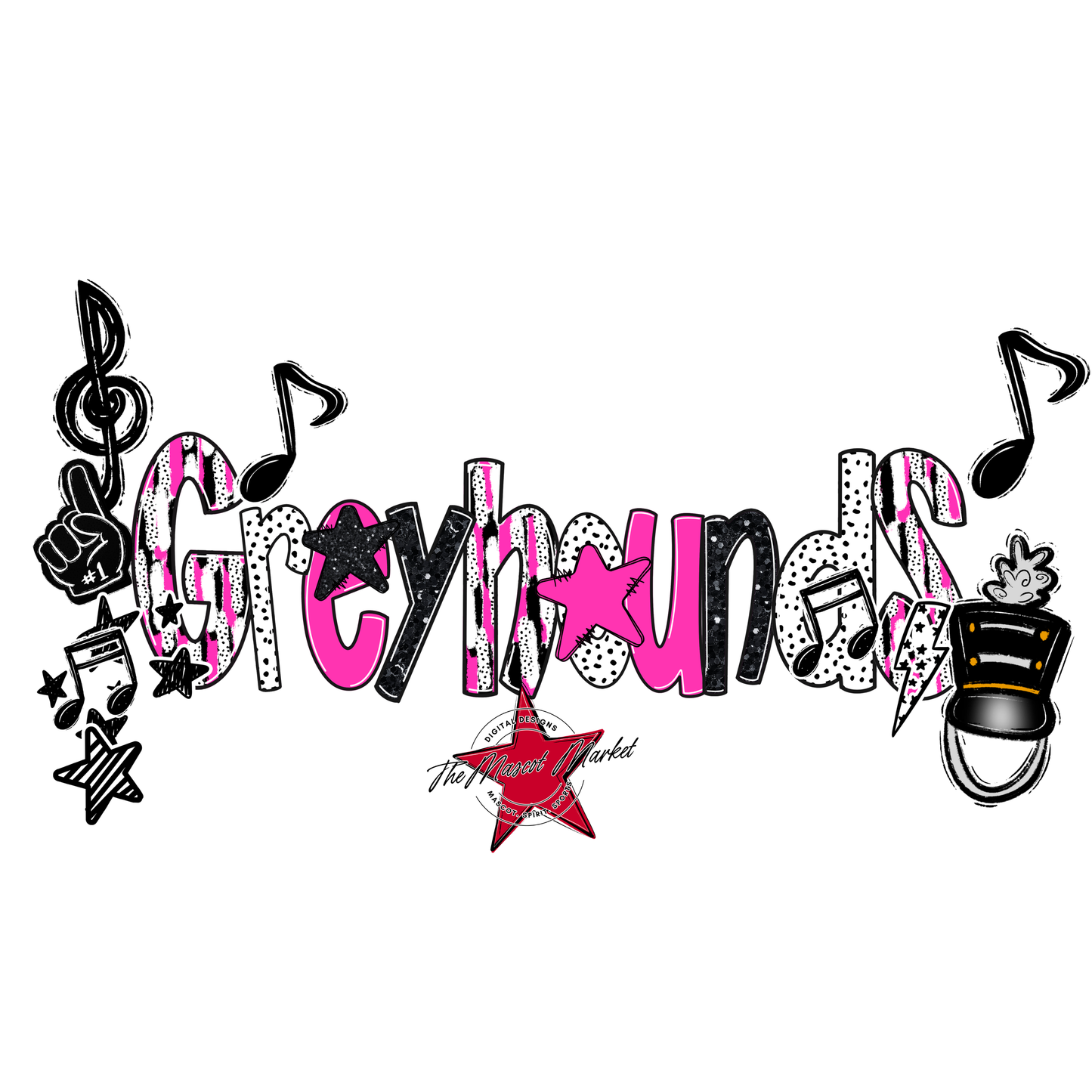 Greyhounds Band Scrape-Pink