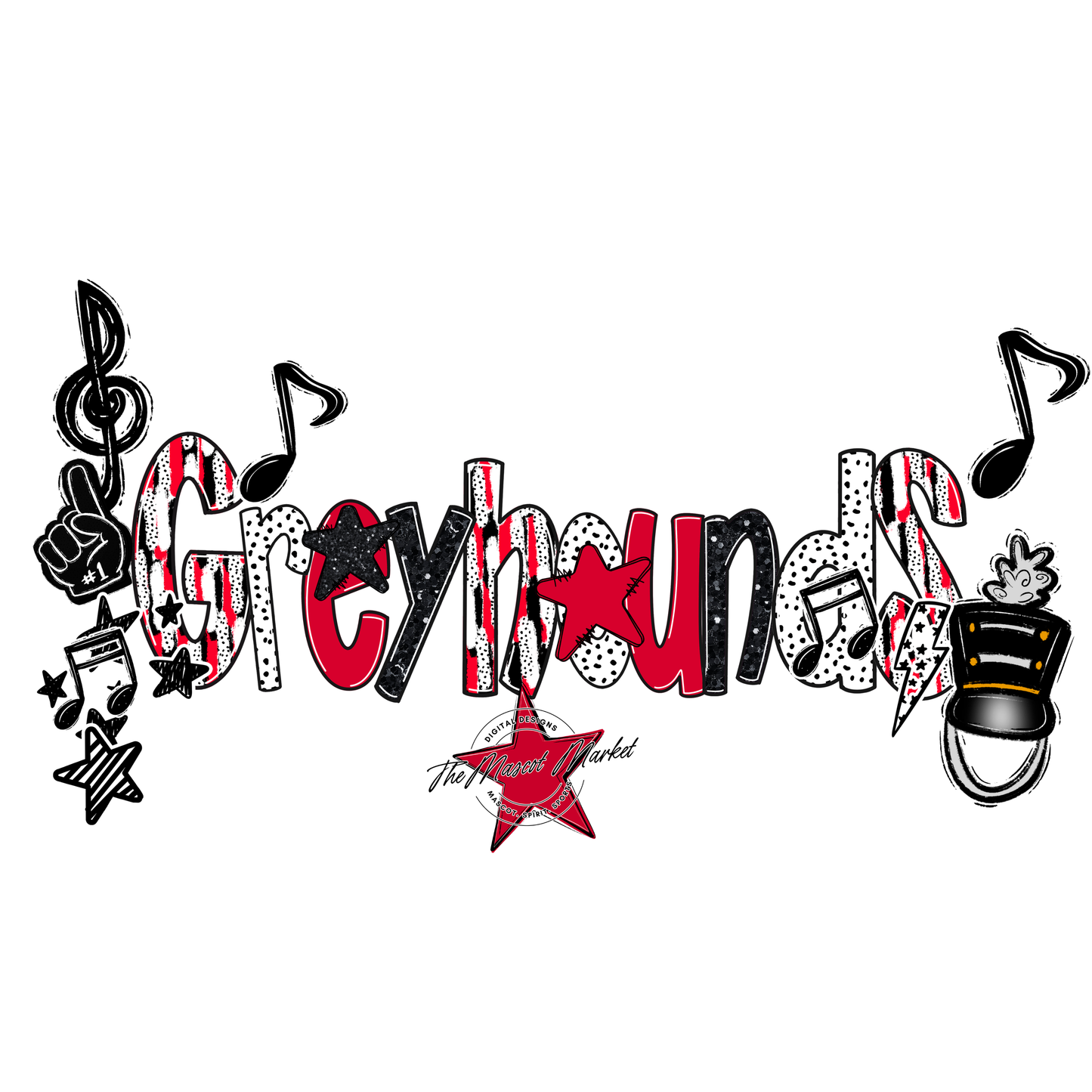 Greyhounds Band Scrape-Red