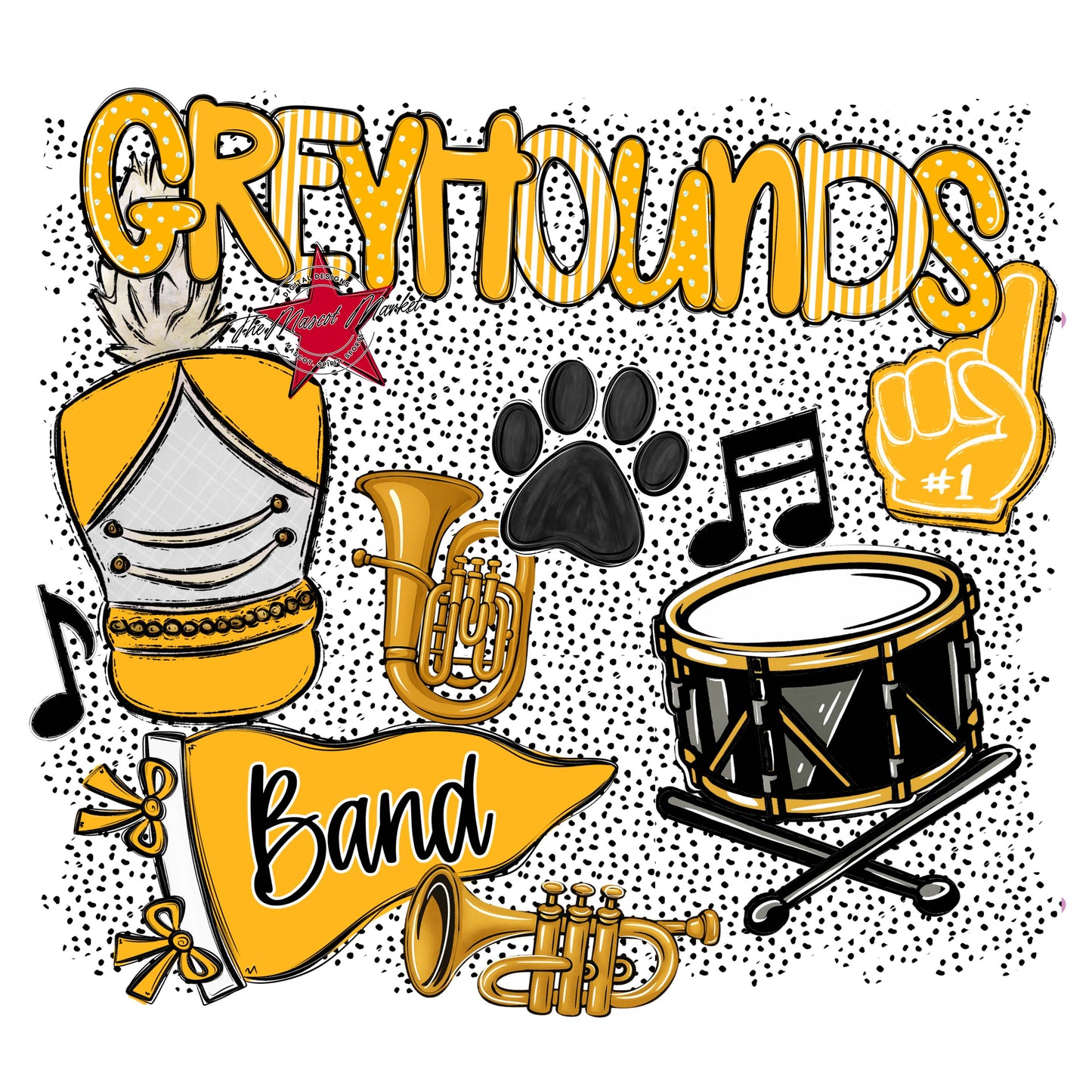 Greyhounds Band Spirit-Yellow