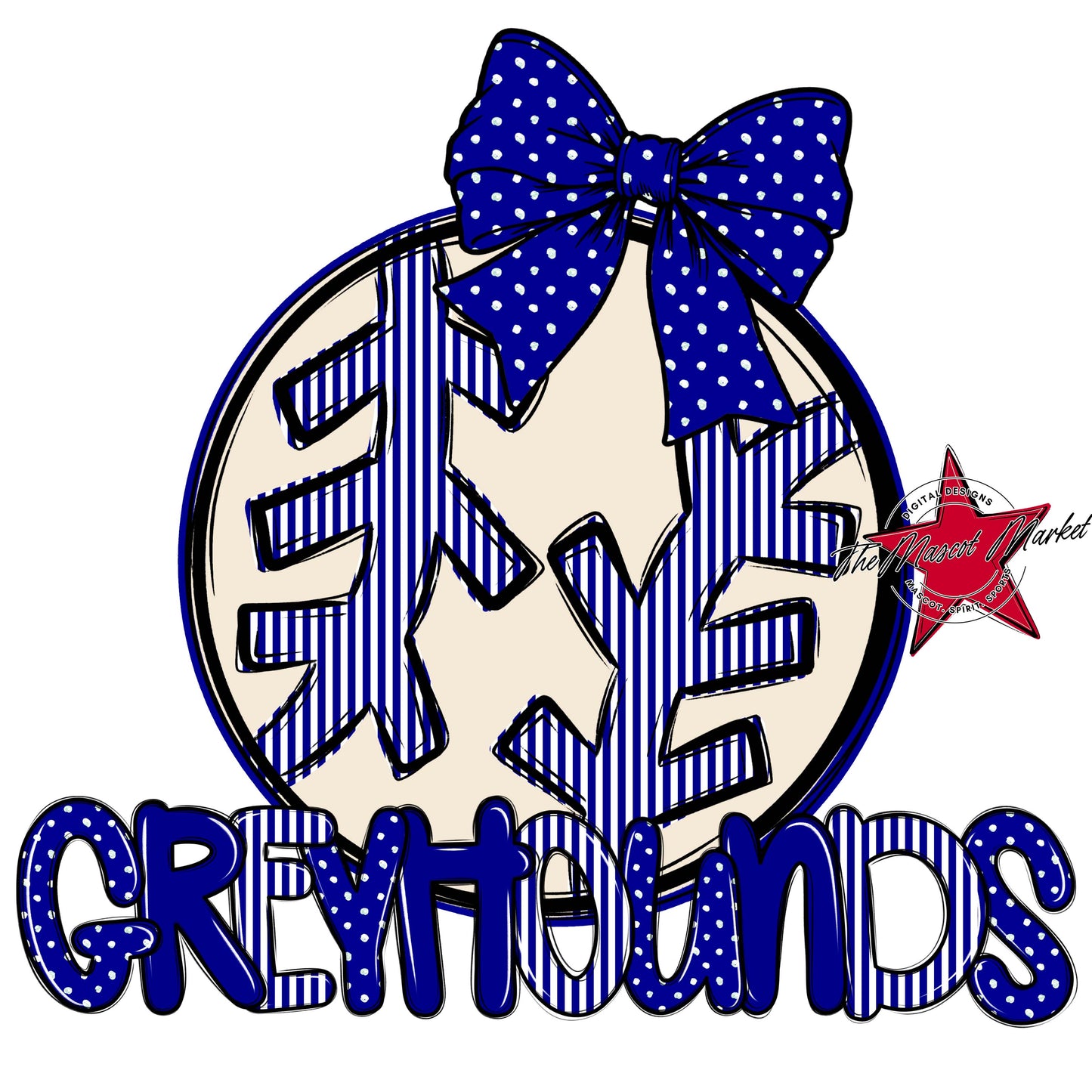 Greyhounds Baseball-Softball Spirit Design-Blue