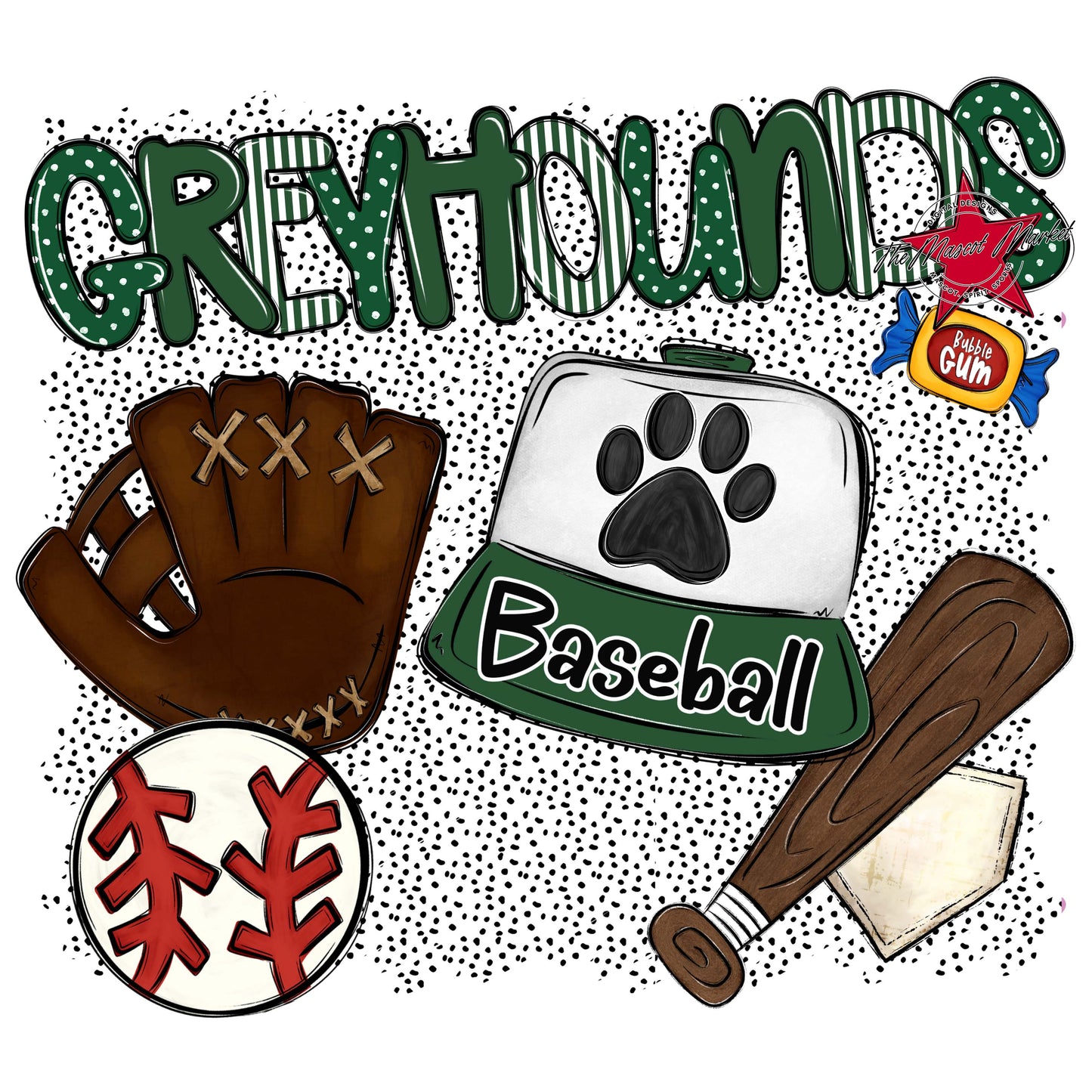 Greyhounds Baseball Spirit-Green