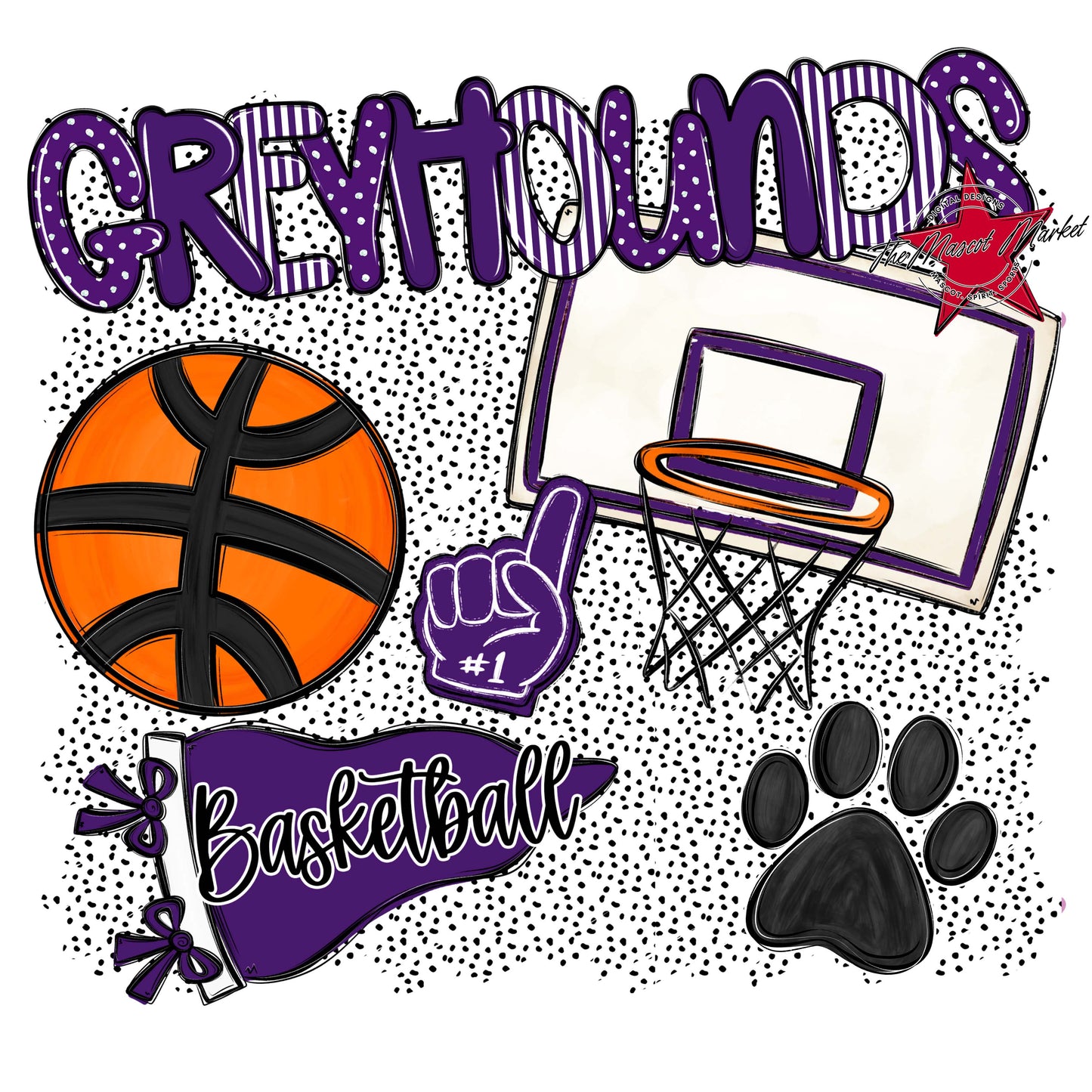Greyhounds Basketball Spirit-Purple