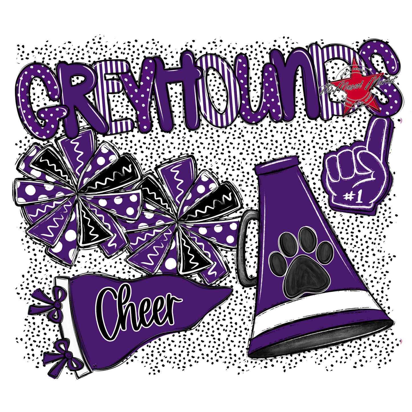 Greyhounds Cheer Spirit-Purple