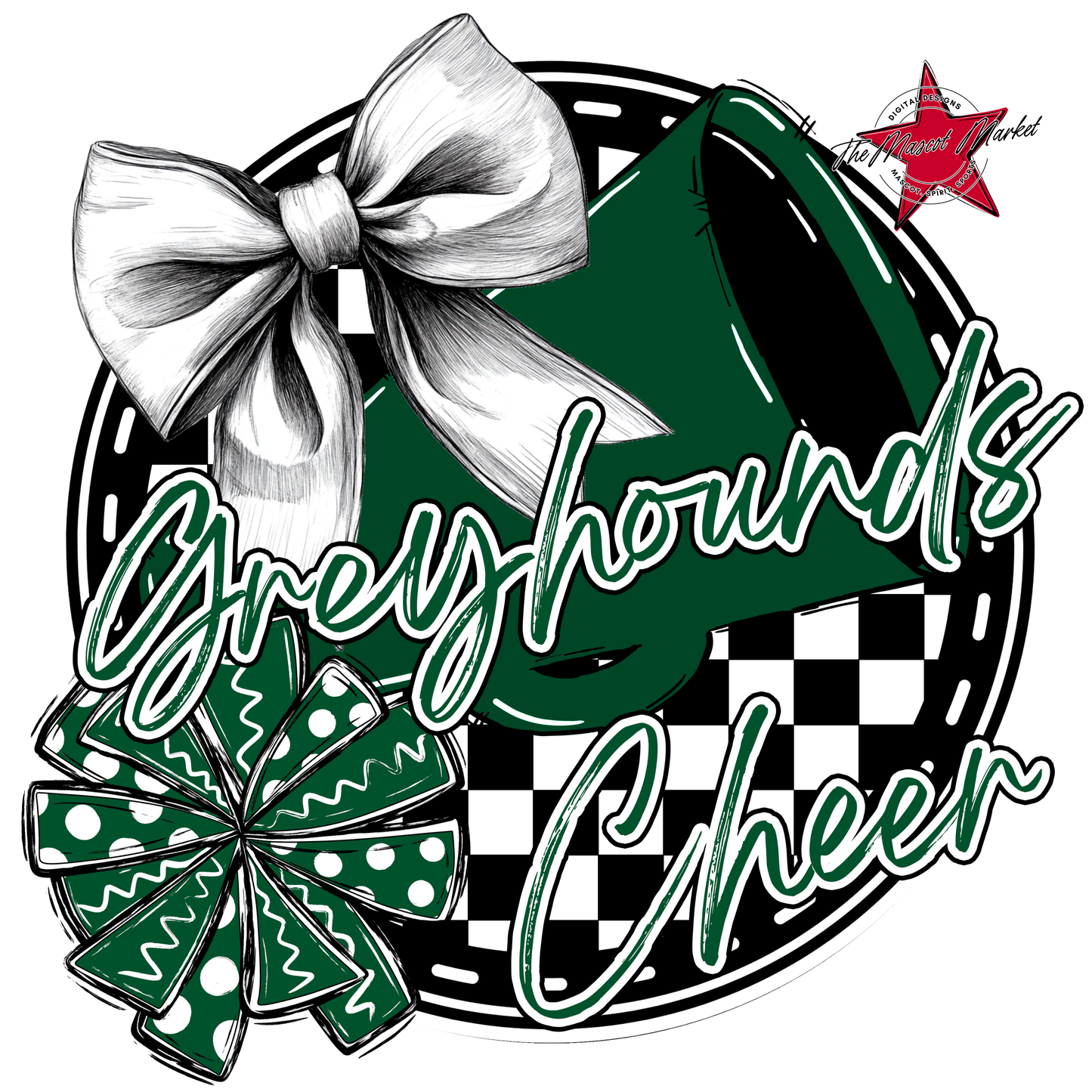 Greyhounds Circle Cheer Design-Green