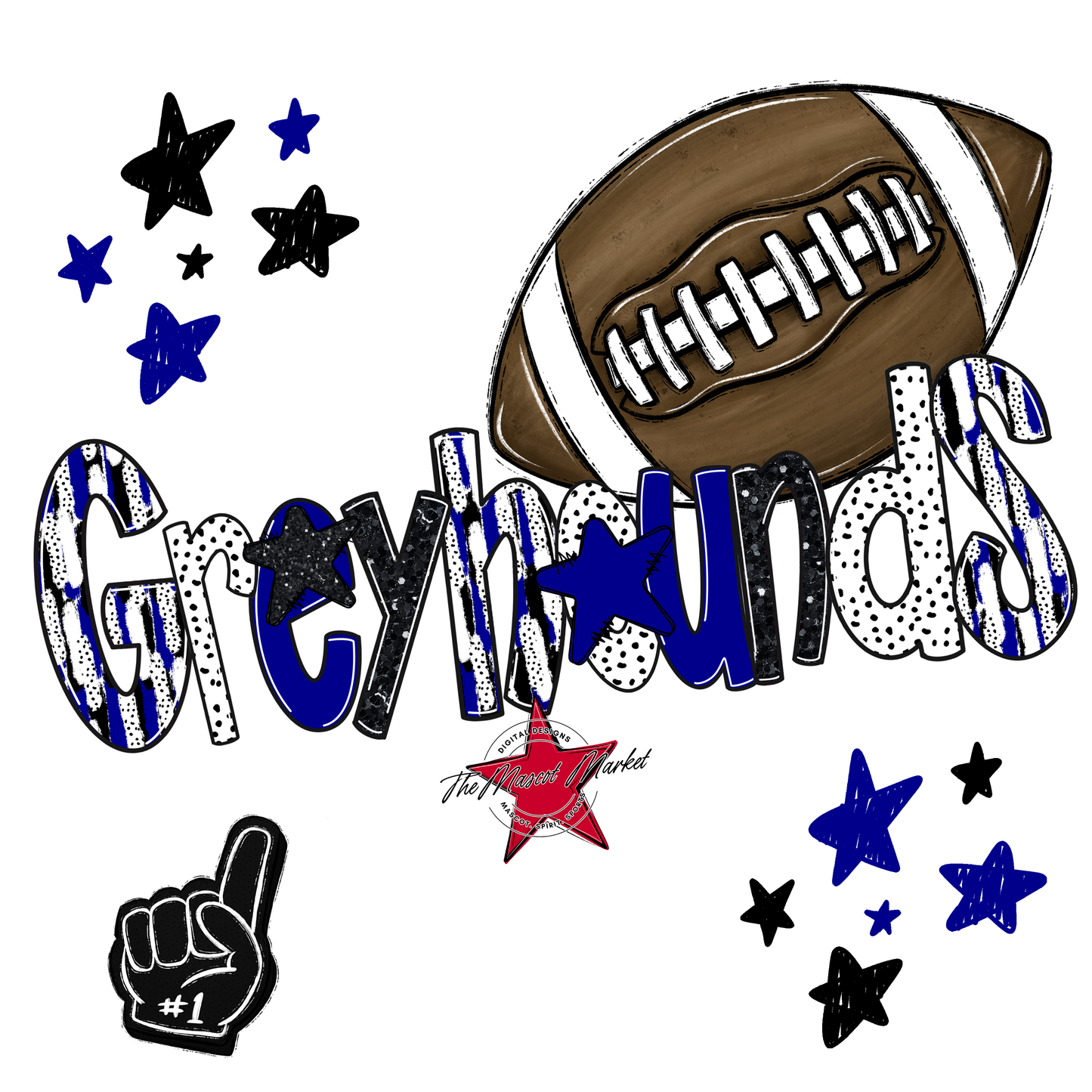 Greyhounds Football Scrape-Blue