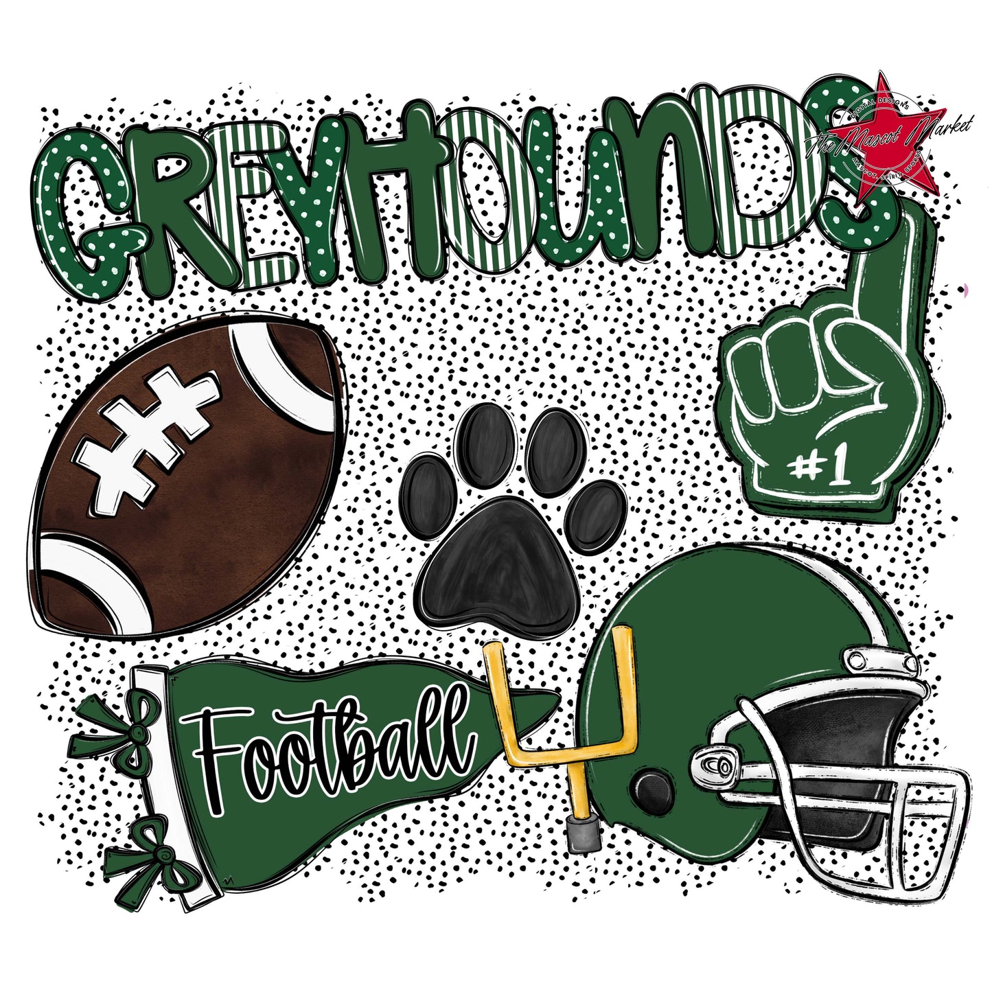 Greyhounds Football Spirit-Green