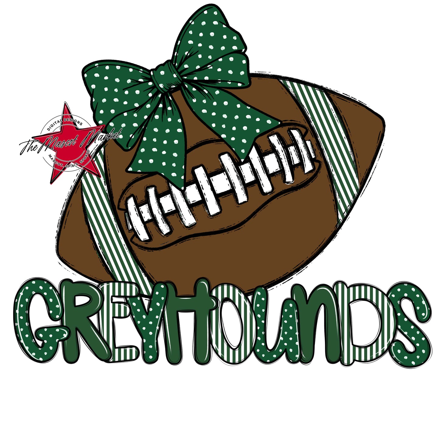 Greyhounds Football Spirit Design-Green
