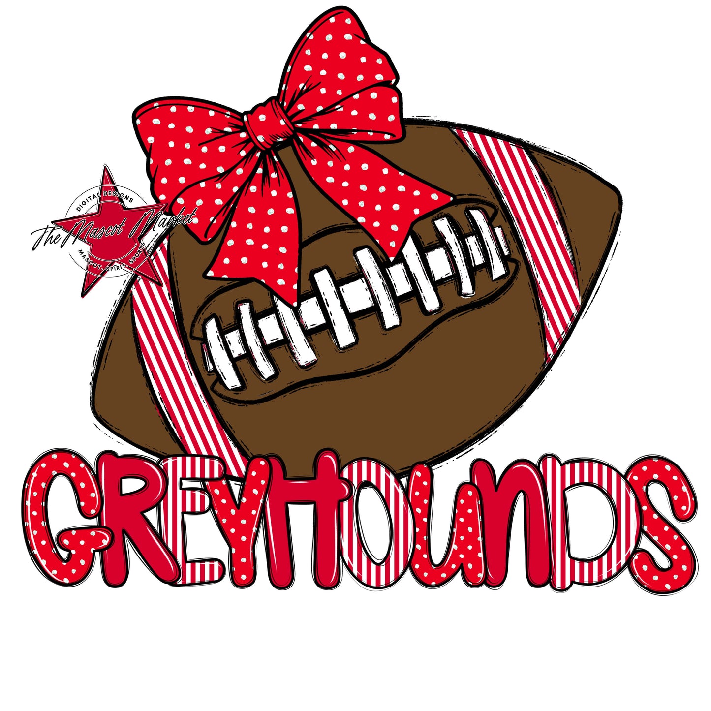 Greyhounds Football Spirit Design-Red