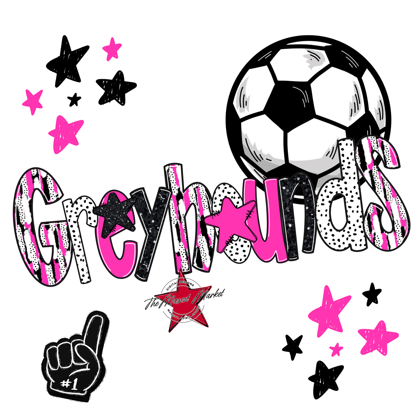 Greyhounds Soccer Scrape-Pink