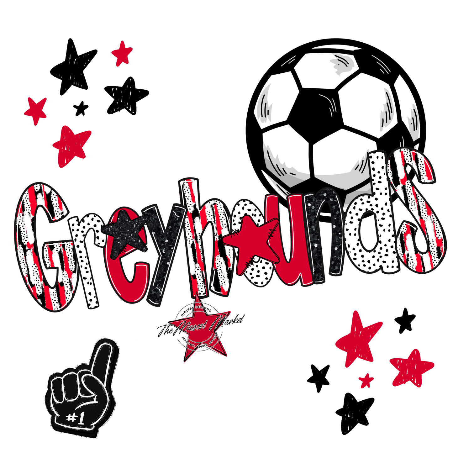 Greyhounds Soccer Scrape-Red
