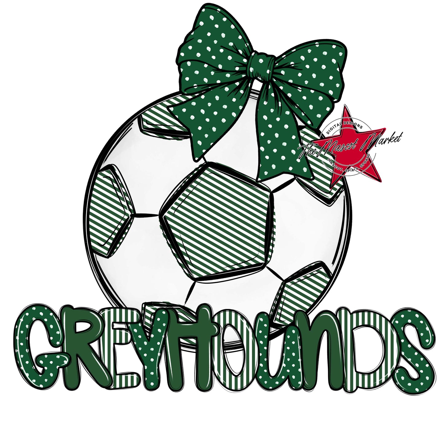 Greyhounds Soccer Spirit Design-Green