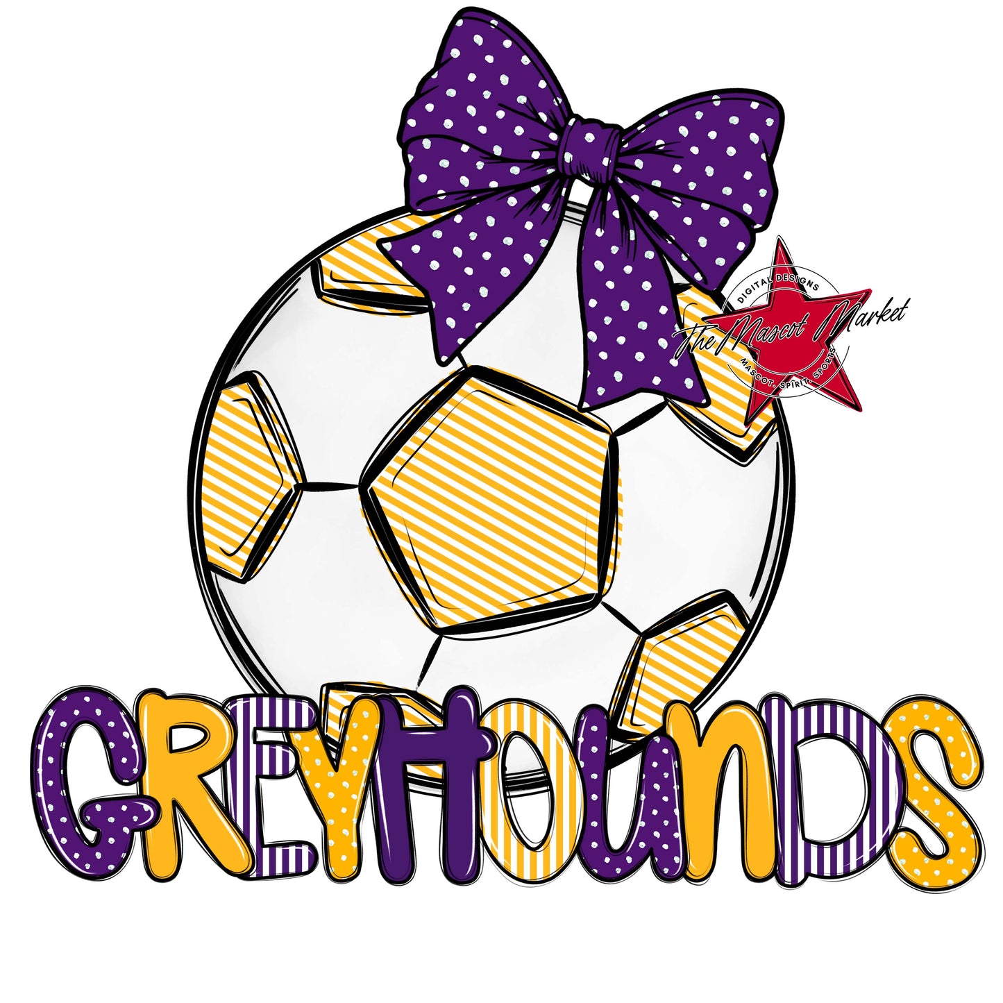 Greyhounds Soccer Spirit Design-Purple & Yellow