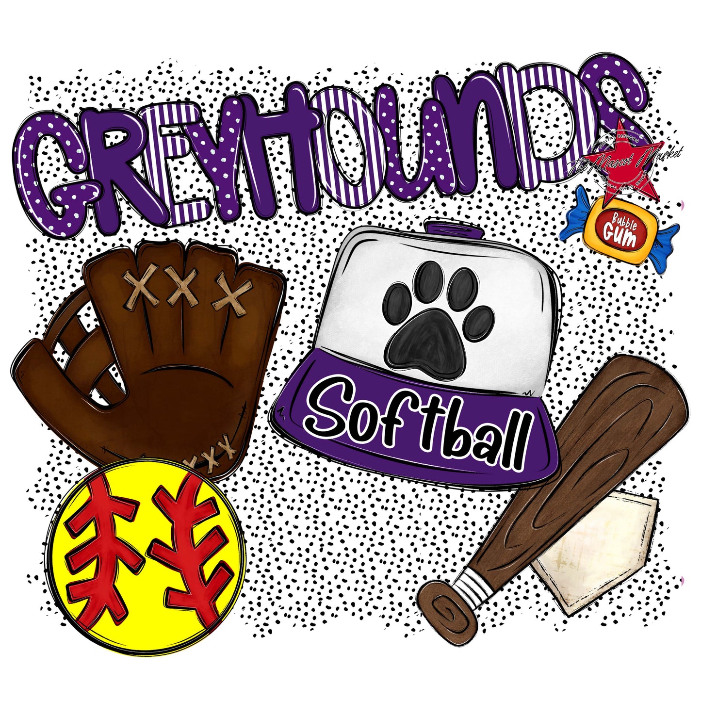 Greyhounds Softball Spirit-Purple