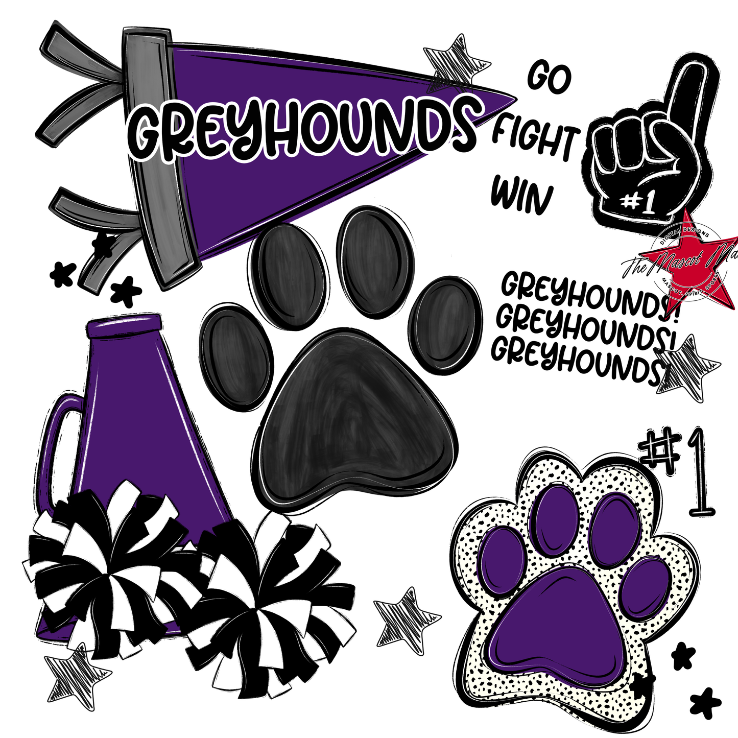 Greyhounds Spirit Design-Purple