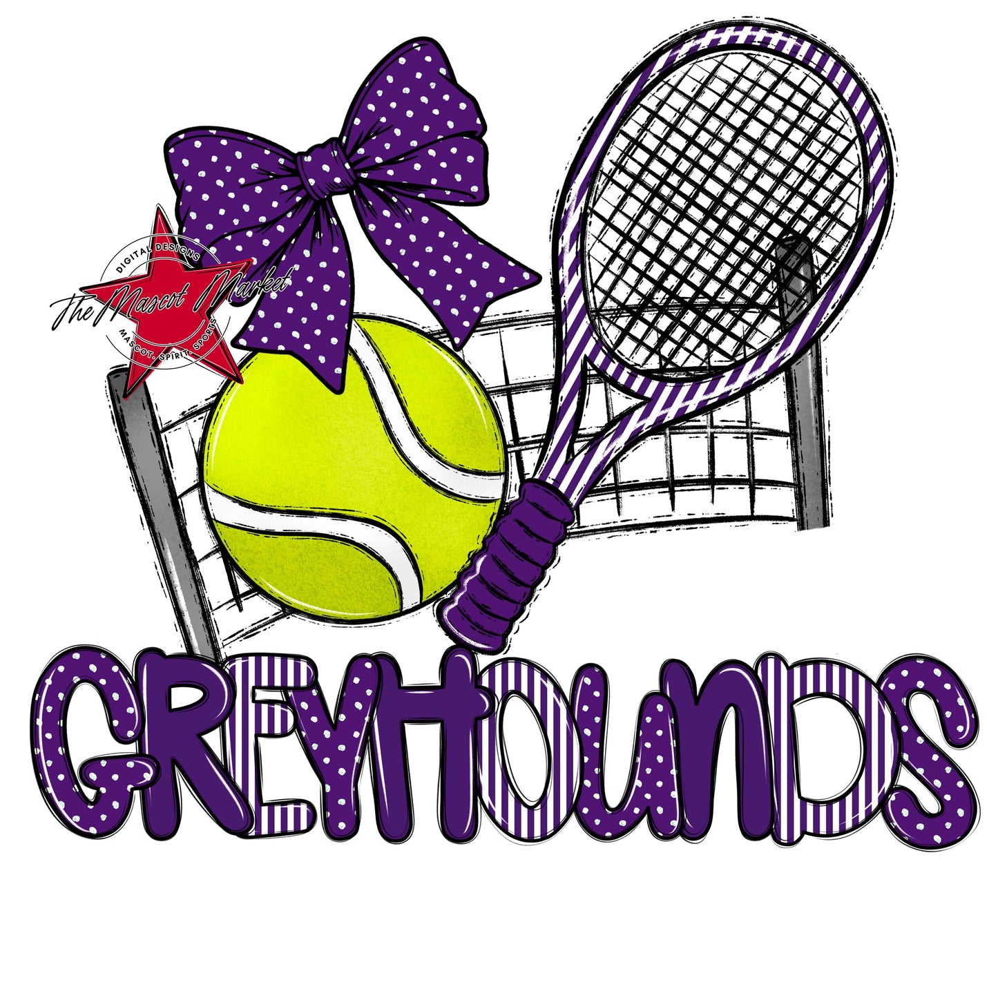 Greyhounds Tennis Spirit Design-Purple