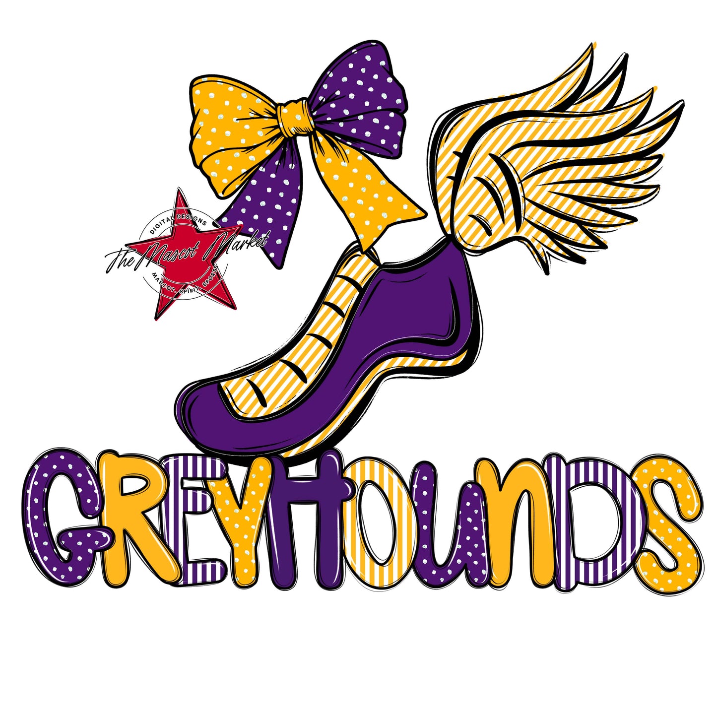 Greyhounds Track Spirit Design-Purple & Yellow