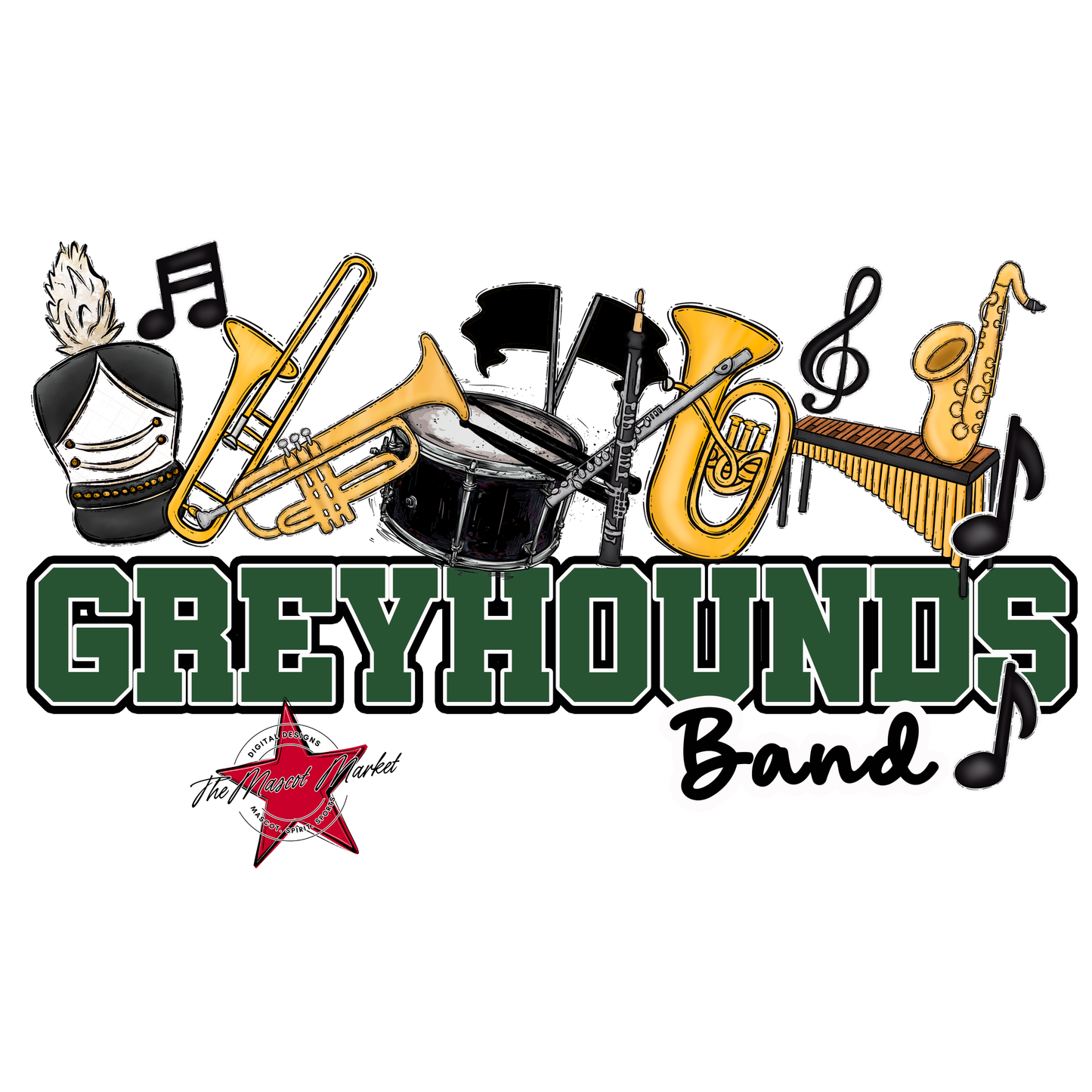 Greyhounds Varsity Band-Green