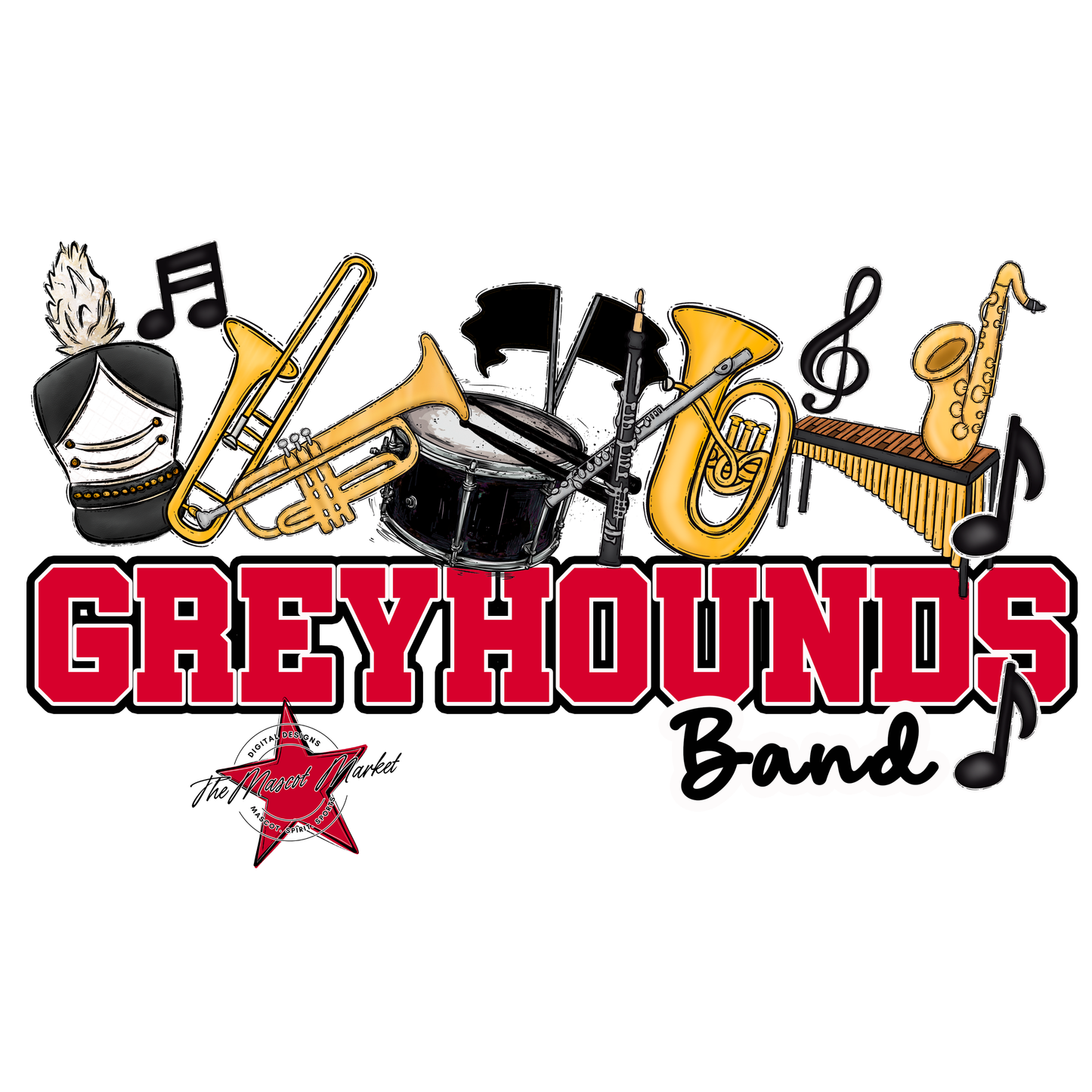 Greyhounds Varsity Band-Red